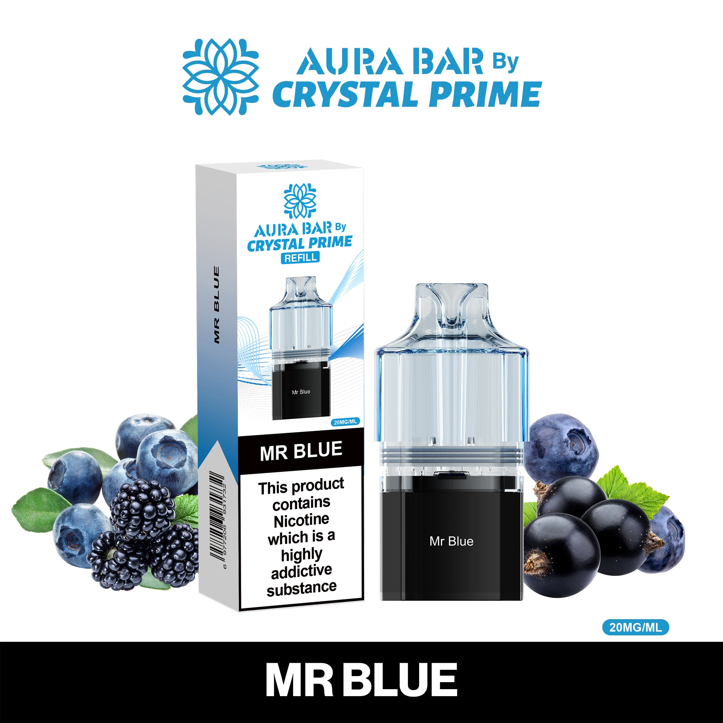 Crystal Prime Aura Bar 10K Prefilled Pods