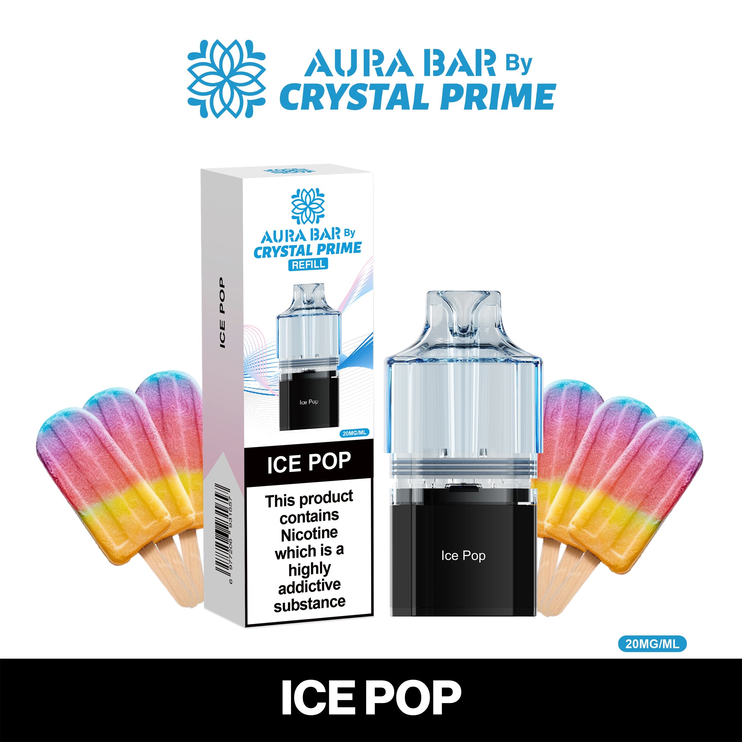 Crystal Prime Aura Bar 10K Prefilled Pods