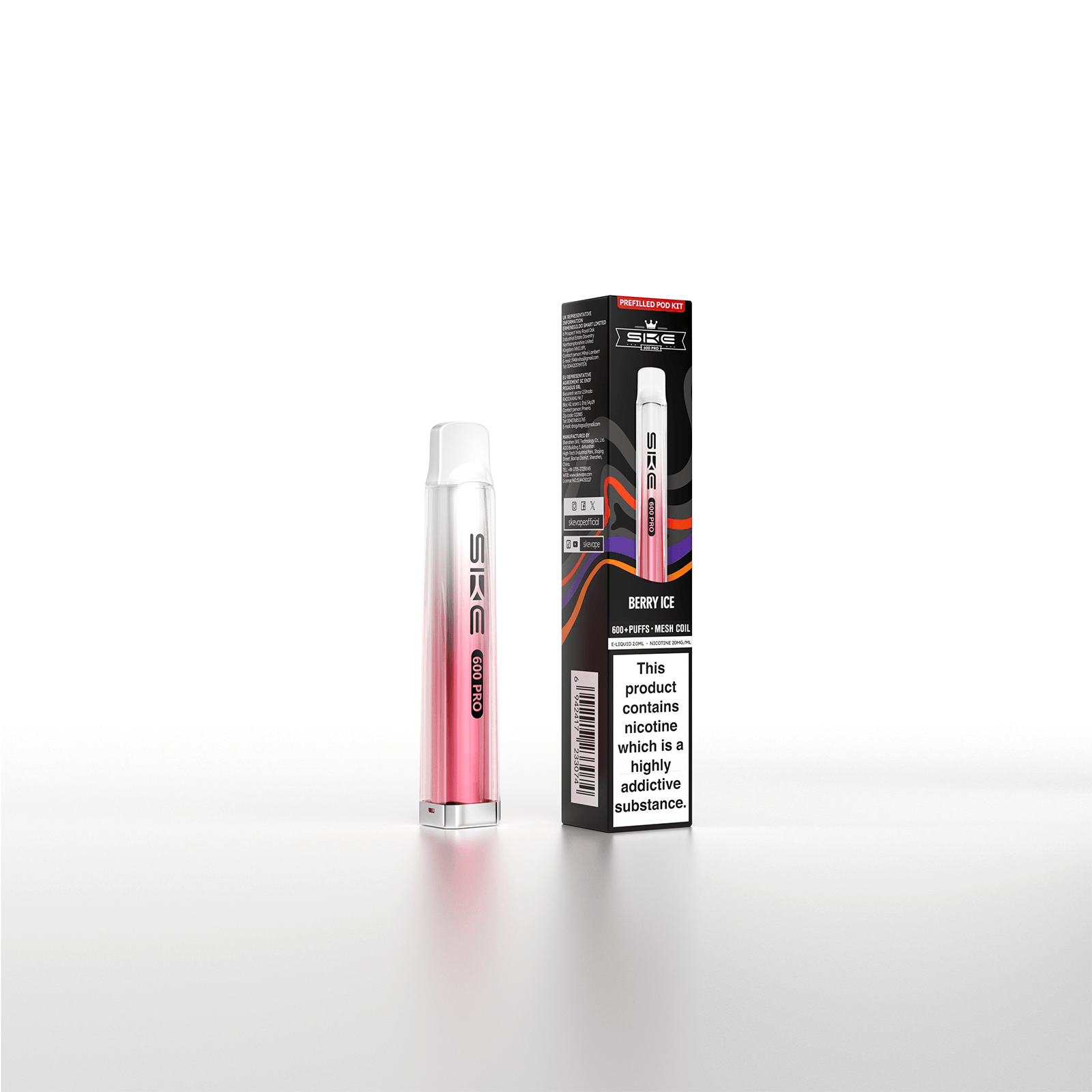 SKE Crystal Bar 600 Pro Prefilled Pod Kit