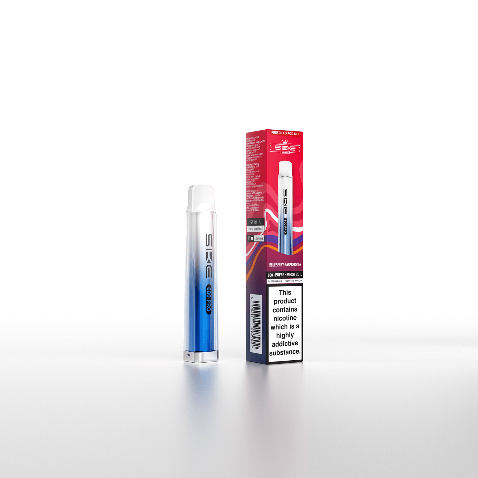 SKE Crystal Bar 600 Pro Prefilled Pod Kit