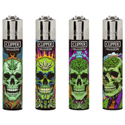 Clipper Lighter 48-Pack - Weed Skull