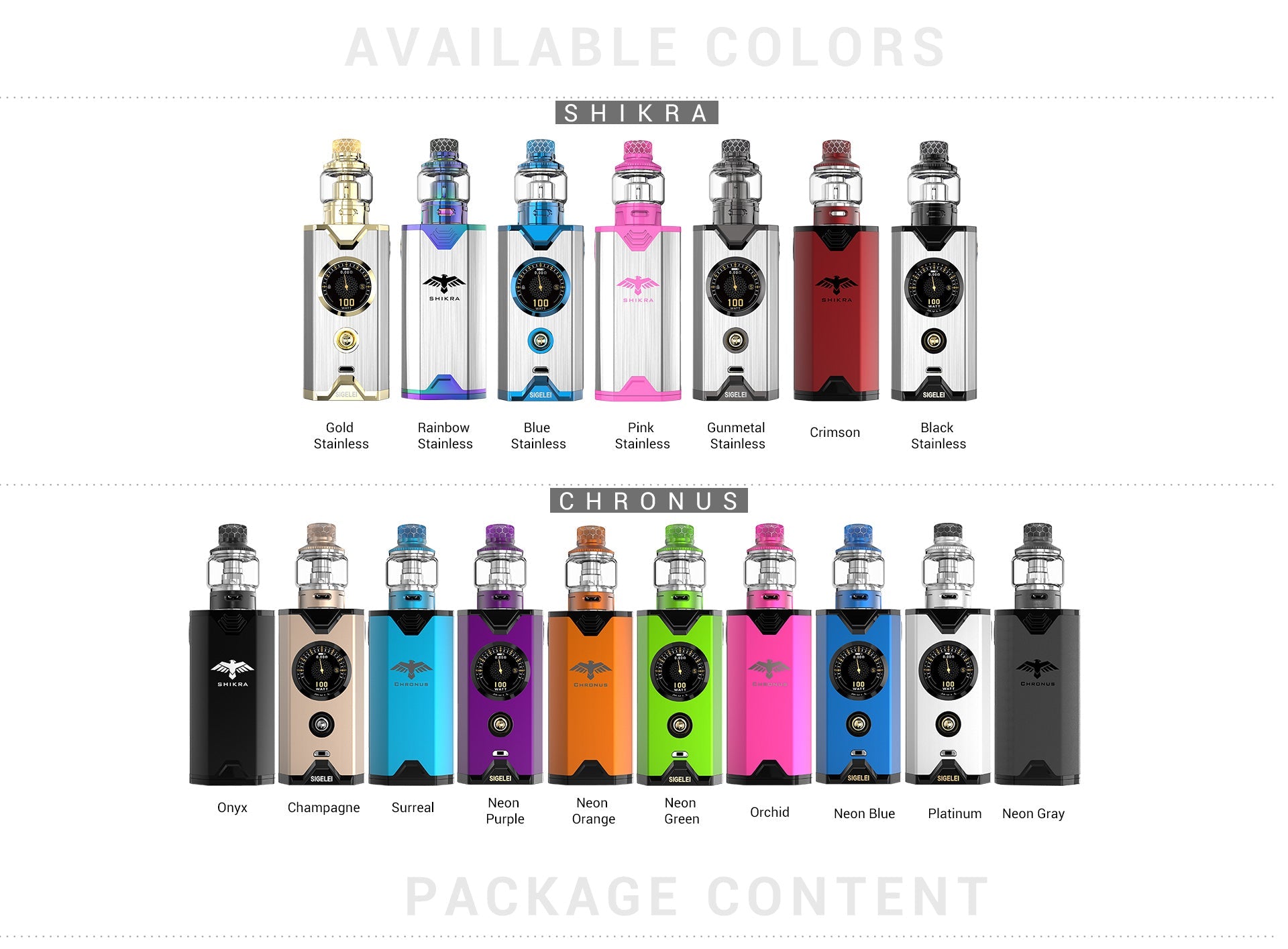 Sigelei Chronus Shikhra 200w Tc Kit