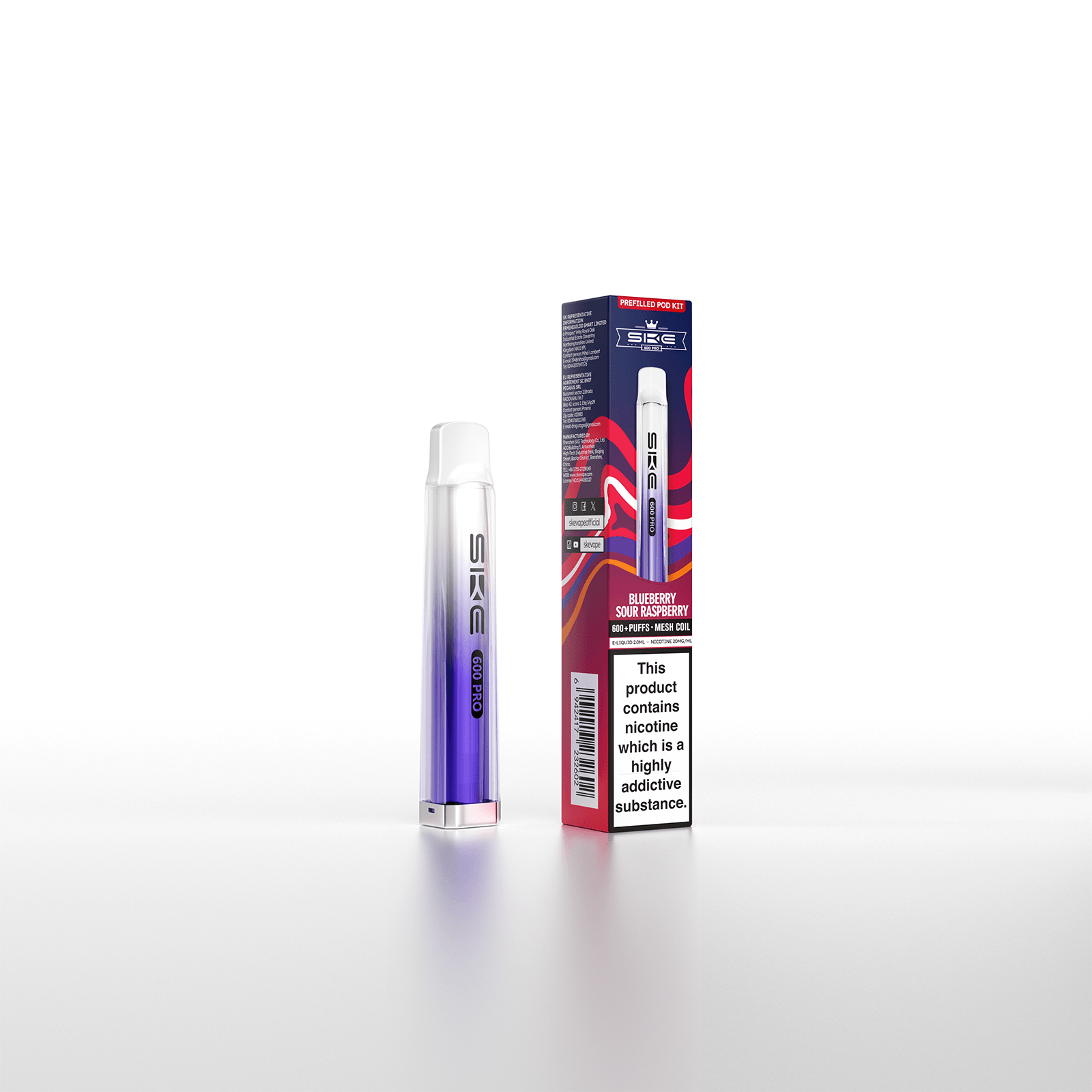 SKE Crystal Bar 600 Pro Prefilled Pod Kit