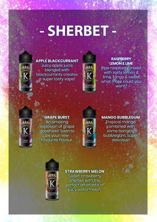 Juice Kings 120ml Shortfill E-liquids | Sherbet Range