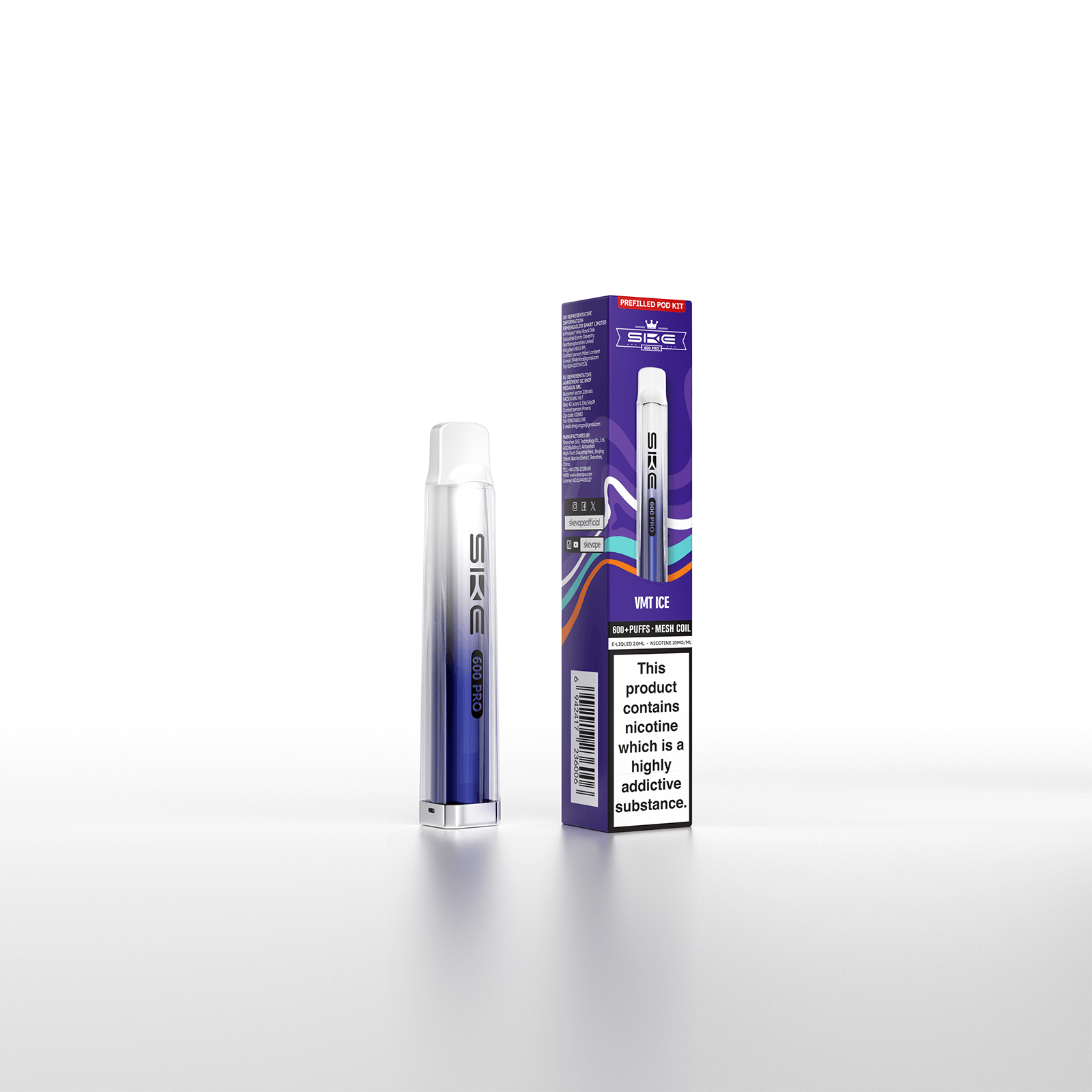 SKE Crystal Bar 600 Pro Prefilled Pod Kit