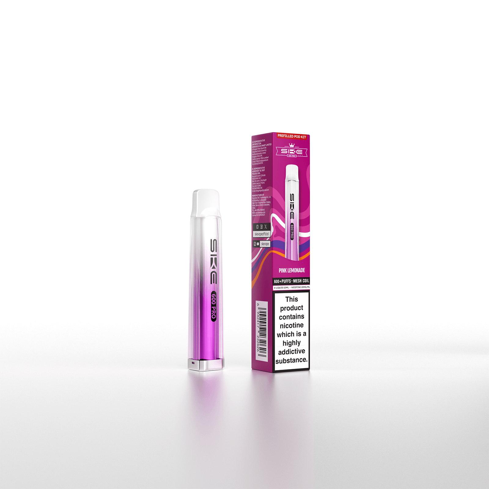 SKE Crystal Bar 600 Pro Prefilled Pod Kit