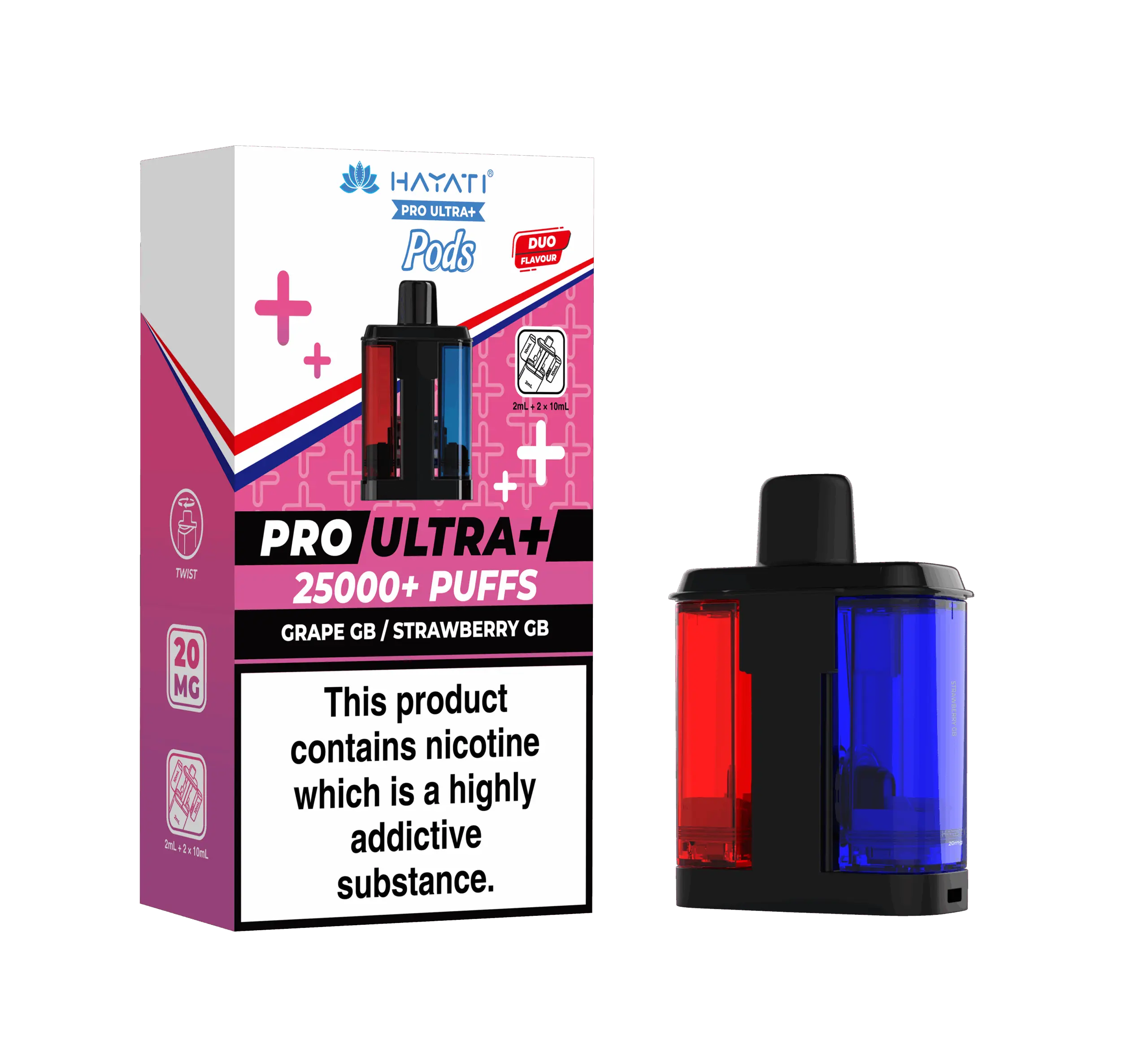 Hayati Pro Ultra Plus 25K Prefilled Pods - Grape GB / Strawberry GB image