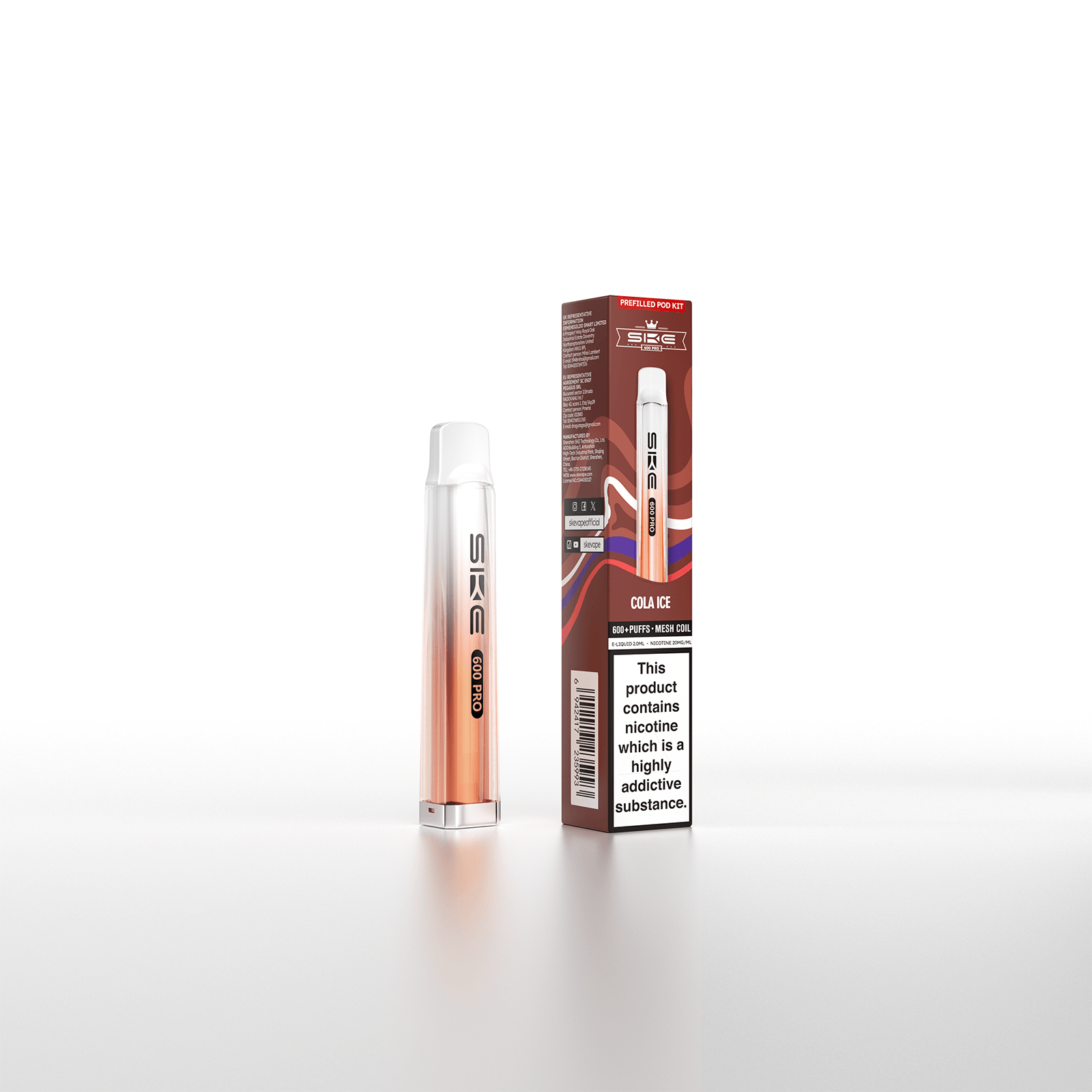 SKE Crystal Bar 600 Pro Prefilled Pod Kit