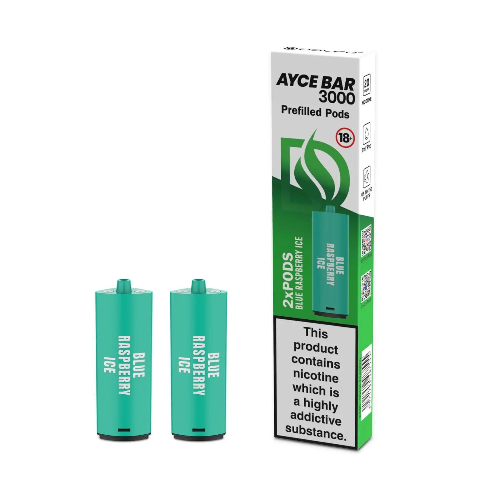 Dovpo Ayce Bar 3000 Prefilled Pods | 20mg 2pcs/pack - Blue Raspberry Ice image