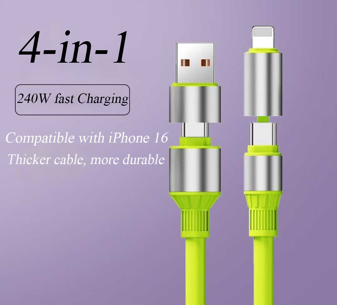 4-in-1 Charging Cable | Liquid Silicon Sleeve