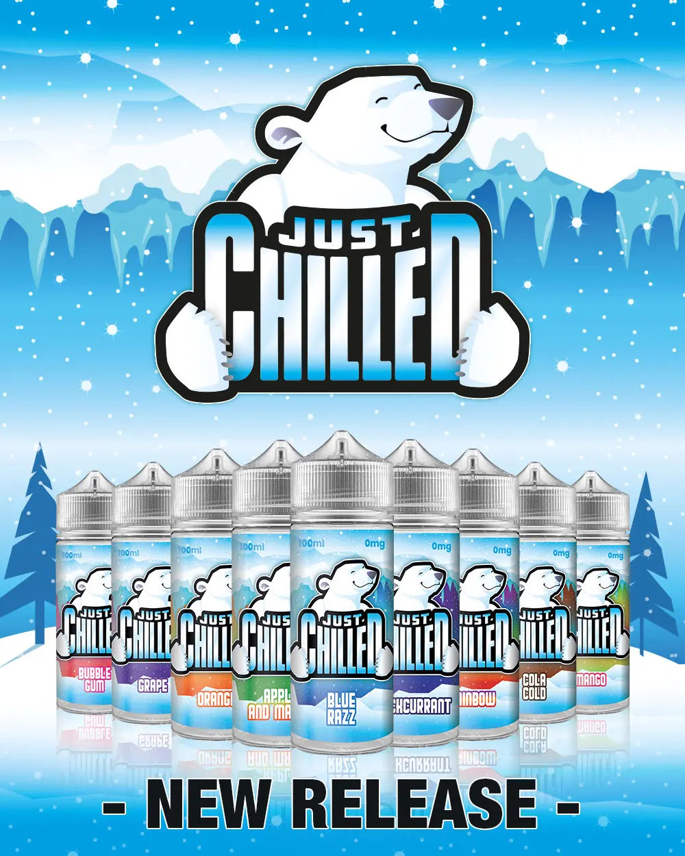Just Chilled E Liquid Range 100ml Shortfill | Best Seller  70/30 VG/PG - Cola Cold image
