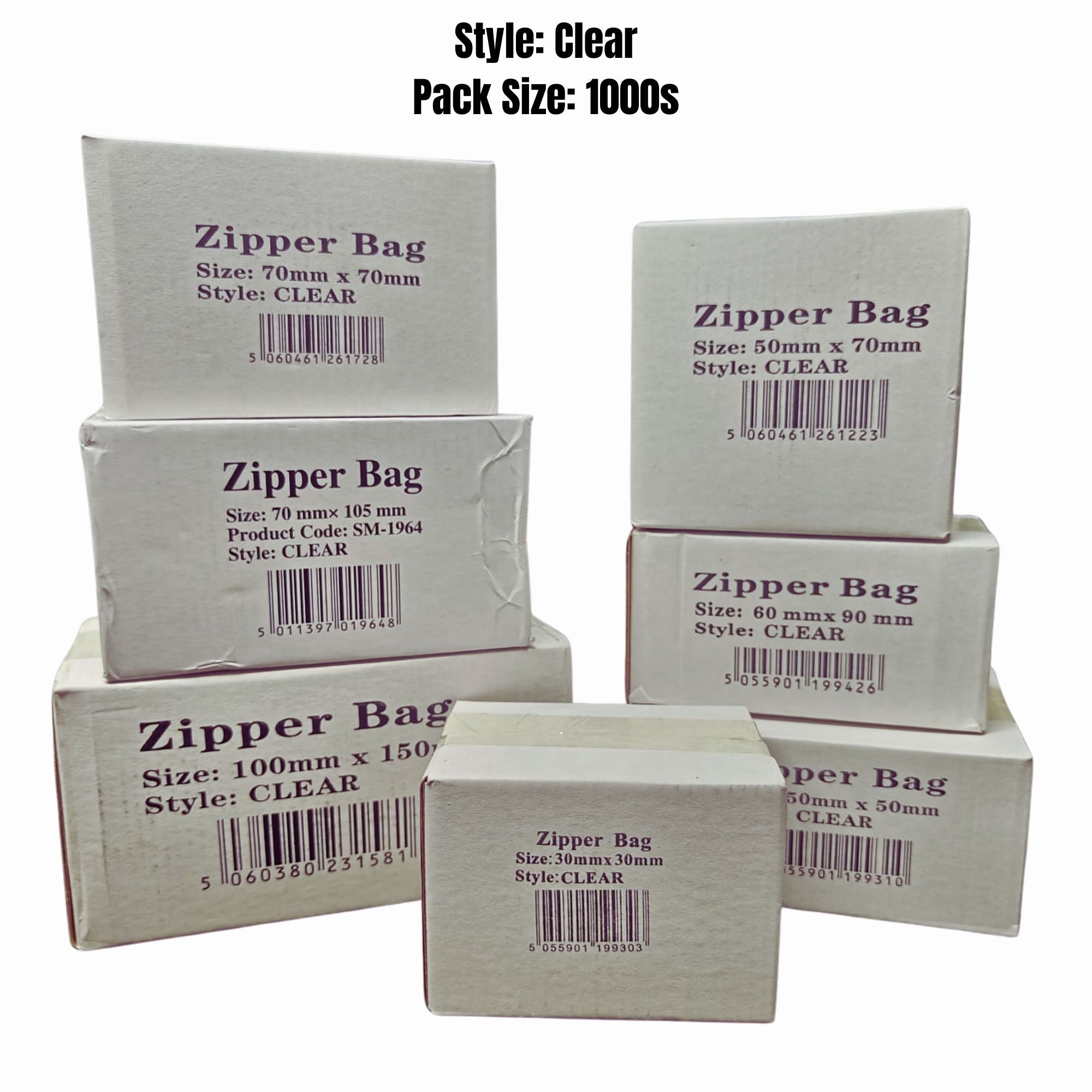 Zipper Bags Clear - 1000s Packs