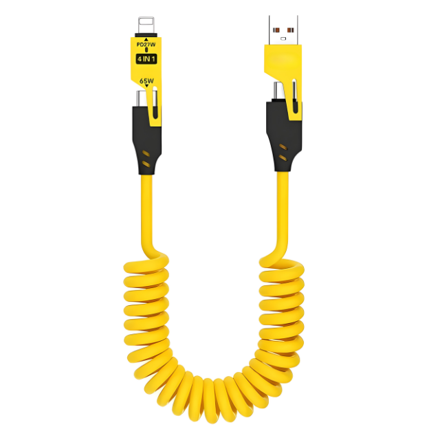 4-in-1 Retractable Spring Charging Cable
