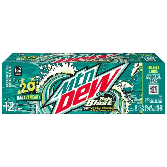 Mountain Dew Baja Blast 12 x 330ml pack