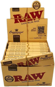 Raw Connoisseur Classic Rolling Paper King Size & Tips 24-Pack