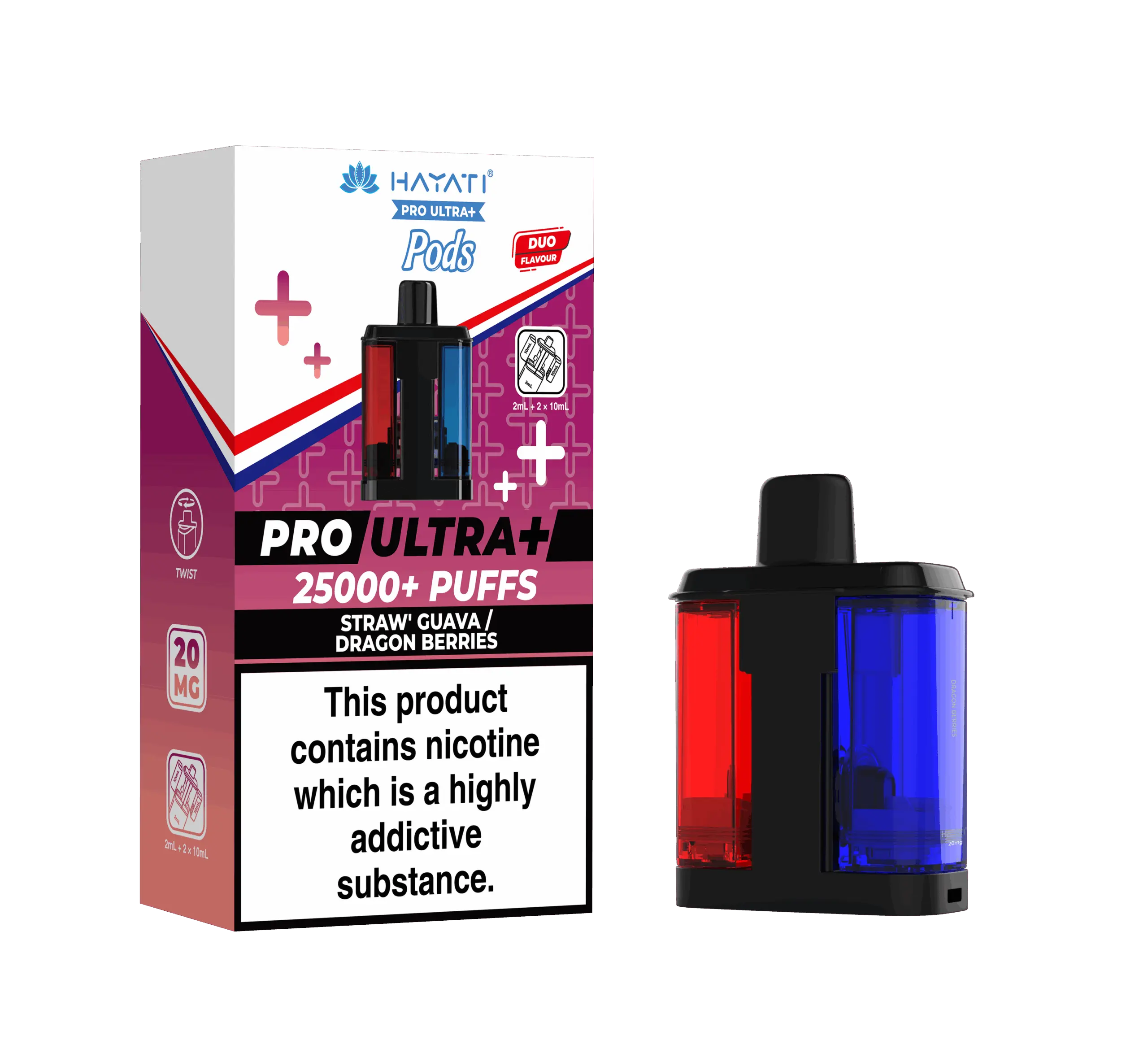 Hayati Pro Ultra Plus 25K Prefilled Pods - Straw' Guava / Dragon Berries image