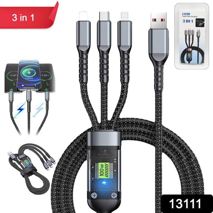3-in-1 Charging Cable | Nylon Braided
