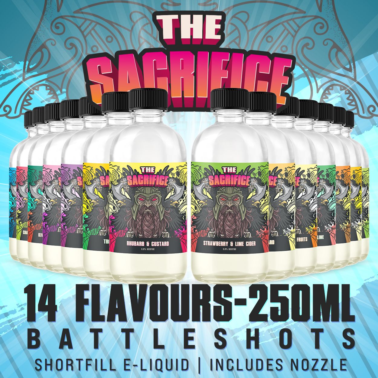 The Sacrifice E-Liquid Range 250ml Shortfill E-liquids 70/30 VG/PG