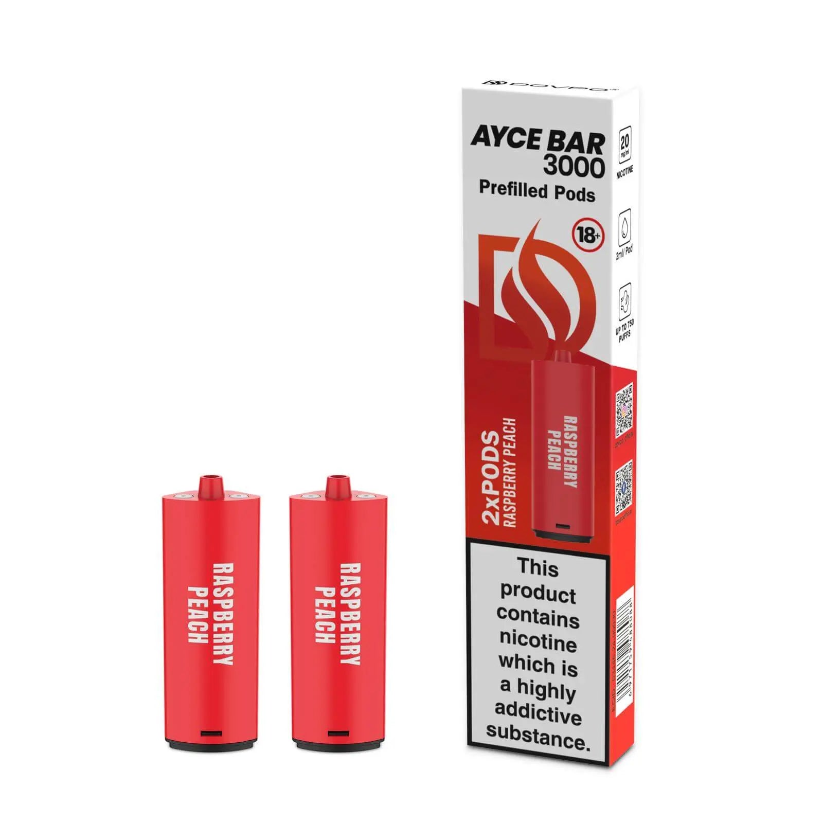 Dovpo Ayce Bar 3000 Prefilled Pods | 20mg 2pcs/pack - Raspberry Peach image