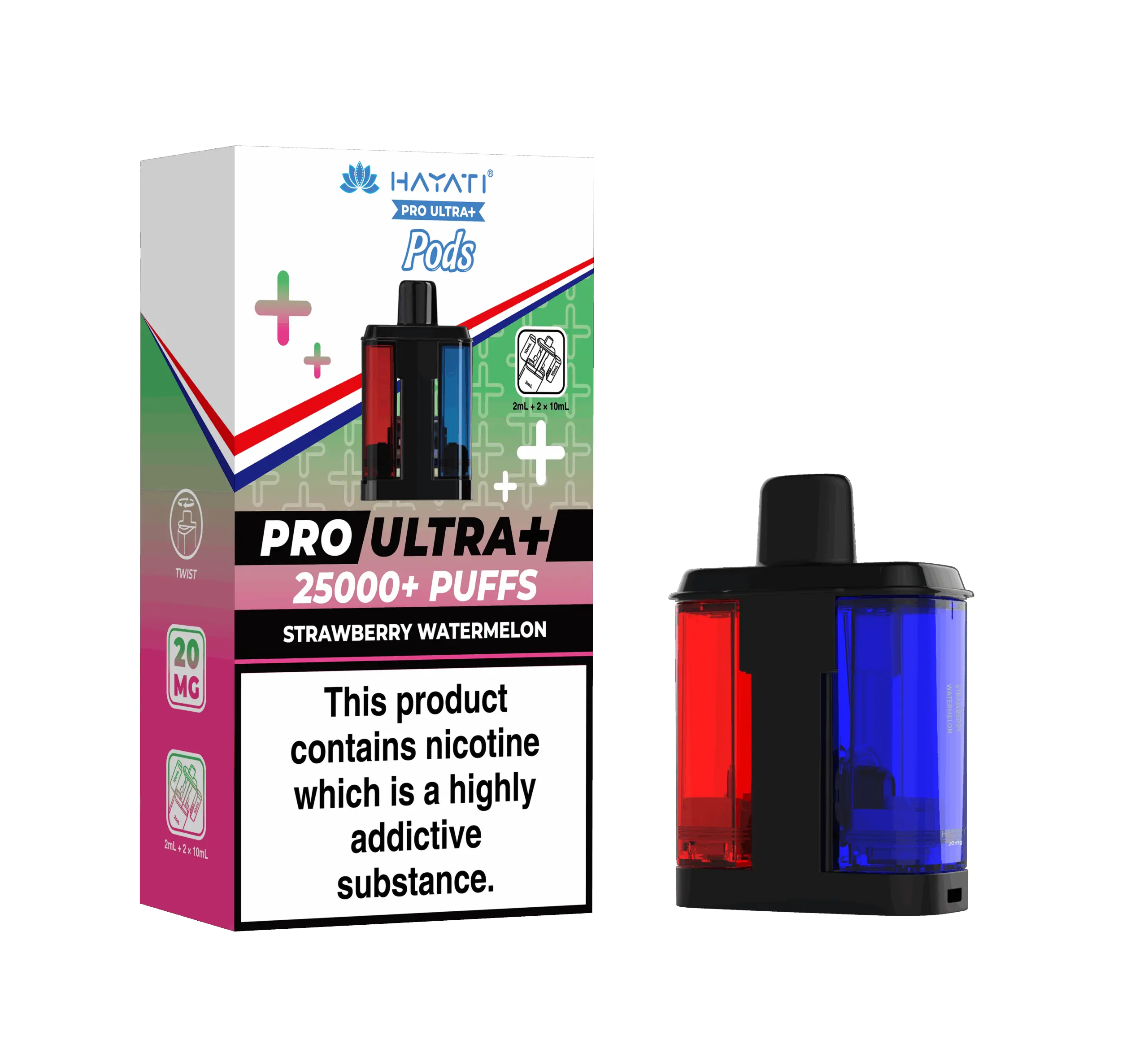 Hayati Pro Ultra Plus 25K Prefilled Pods - Strawberry Watermelon image