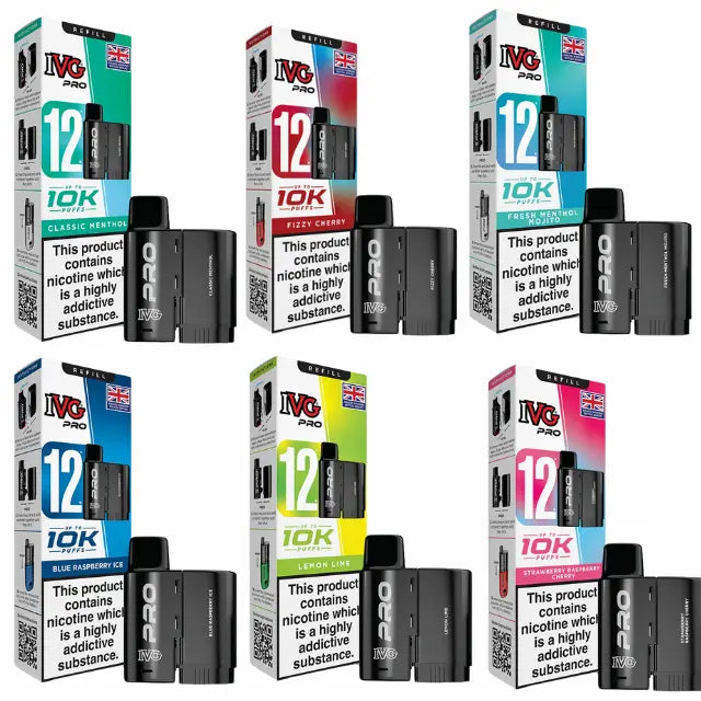 IVG Pro 12 Refill Pods – 2ml + 10ml | Up to 10,000 Puffs | 20mg Nic Salt image 0