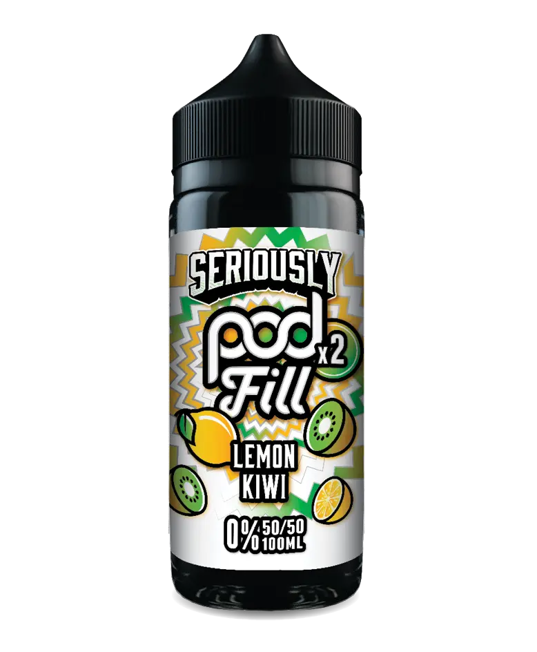 Seriously Pod Fill X2 by Doozy 100ml 50/50 E-Liquid Shortfill - Lemon Kiwi image