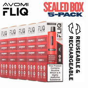 Avomi FLIQ 4-in-1 Prefilled Pod Kit – 2400 Puffs (5-Pack) Avomi FLIQ