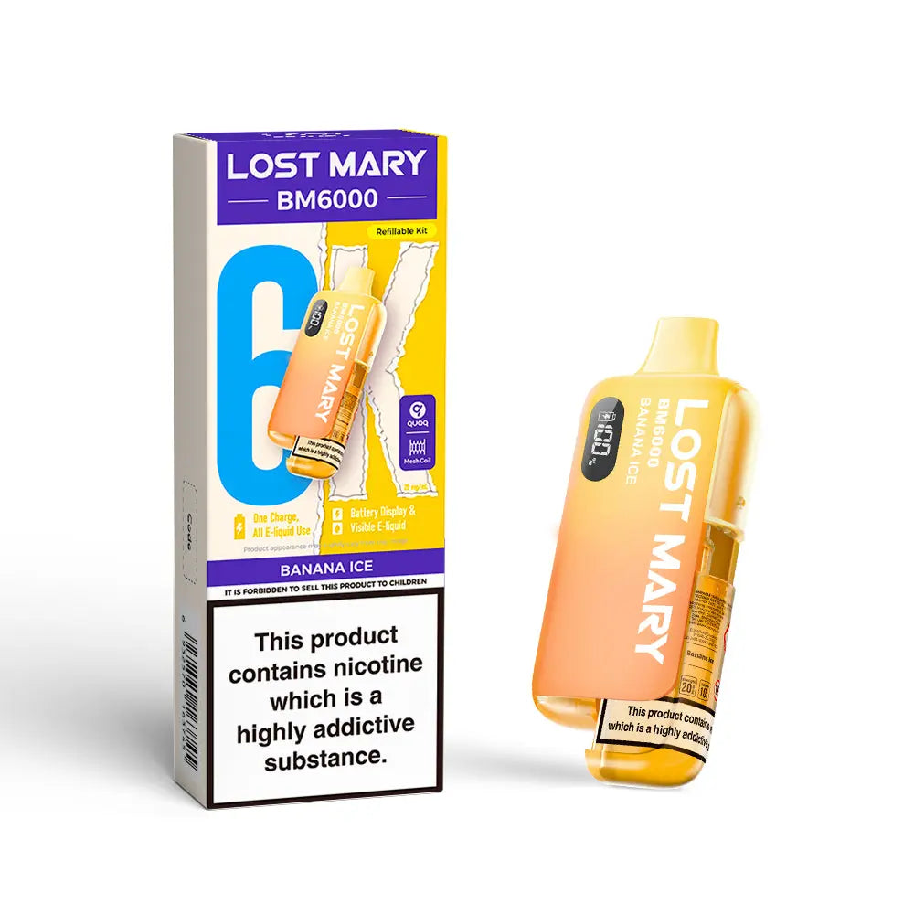 Lost Mary BM6000 Pod Kit – Rechargeable Refillable Vape | 6000 Puffs | 20mg Lost Mary