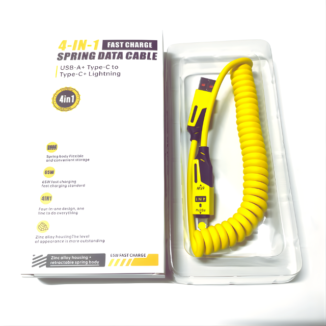 4-in-1 Retractable Spring Charging Cable