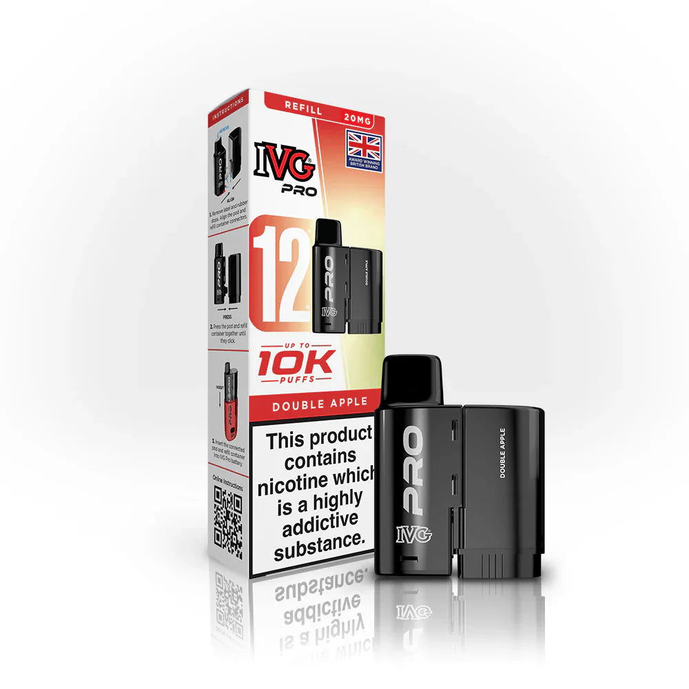 IVG Pro 12 Refill Pods – 2ml + 10ml | Up to 10,000 Puffs | 20mg Nic Salt IVG