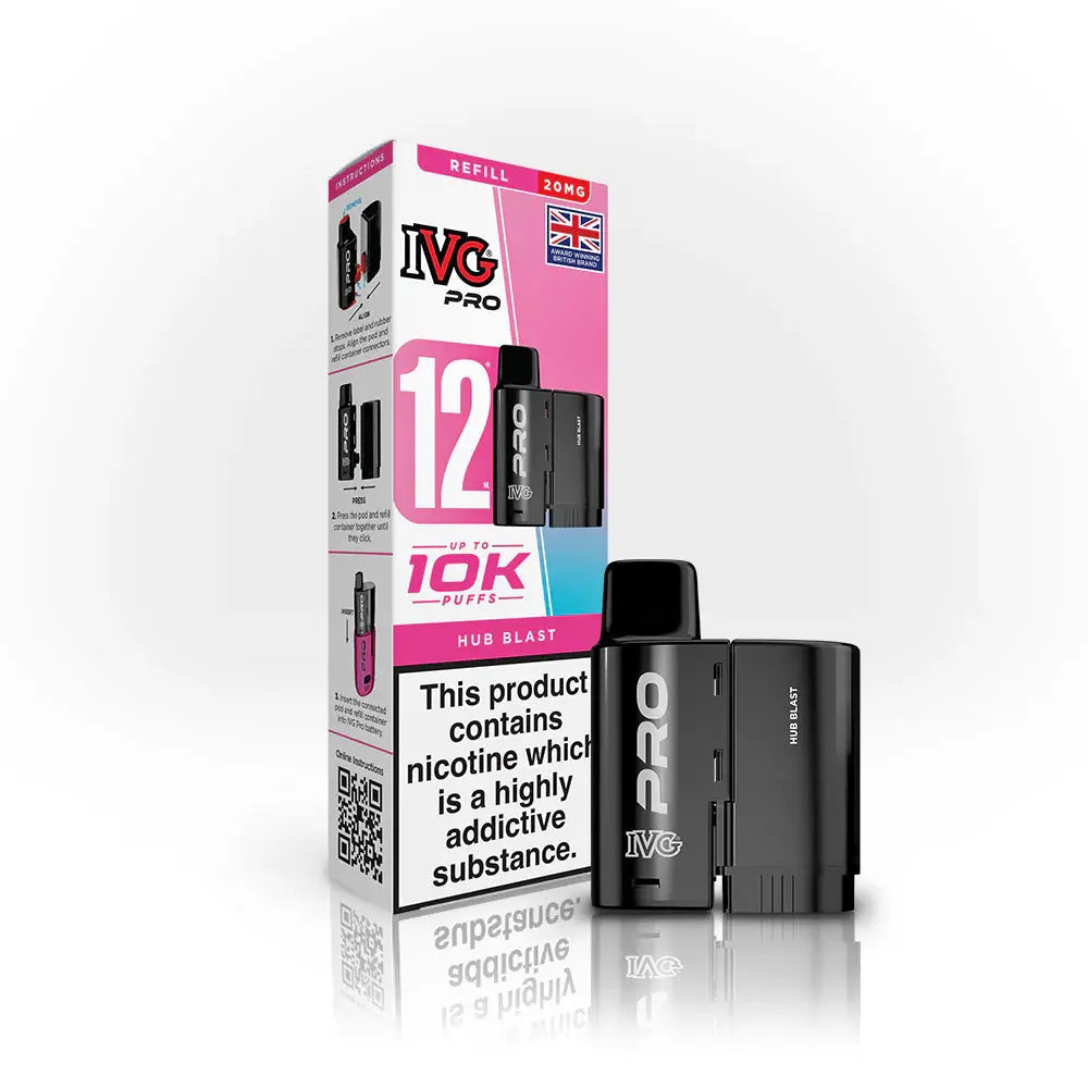 IVG Pro 12 Refill Pods – 2ml + 10ml | Up to 10,000 Puffs | 20mg Nic Salt IVG