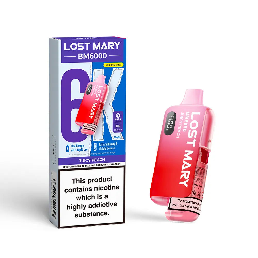 Lost Mary BM6000 Pod Kit – Rechargeable Refillable Vape | 6000 Puffs | 20mg Lost Mary