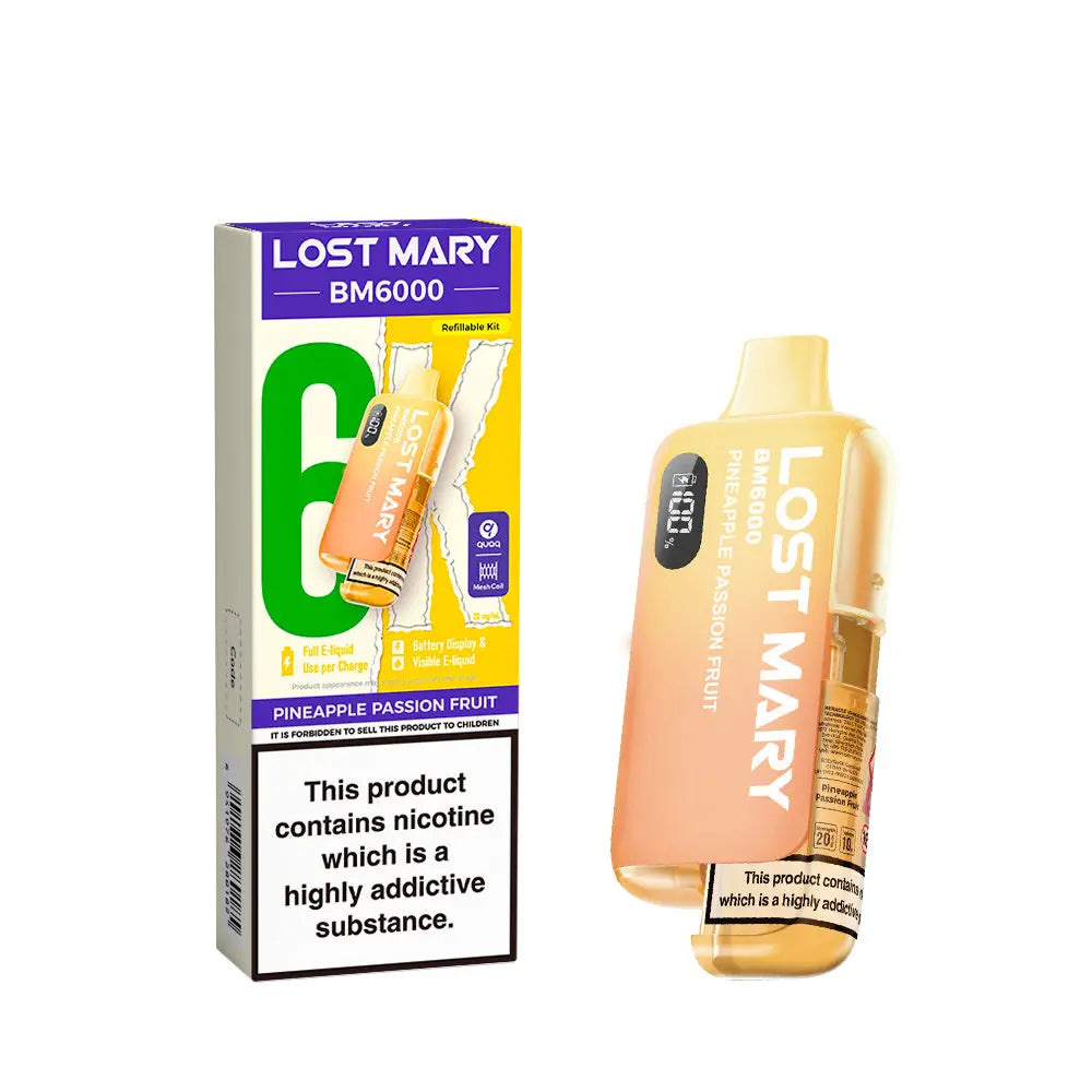 Lost Mary BM6000 Pod Kit – Rechargeable Refillable Vape | 6000 Puffs | 20mg Lost Mary
