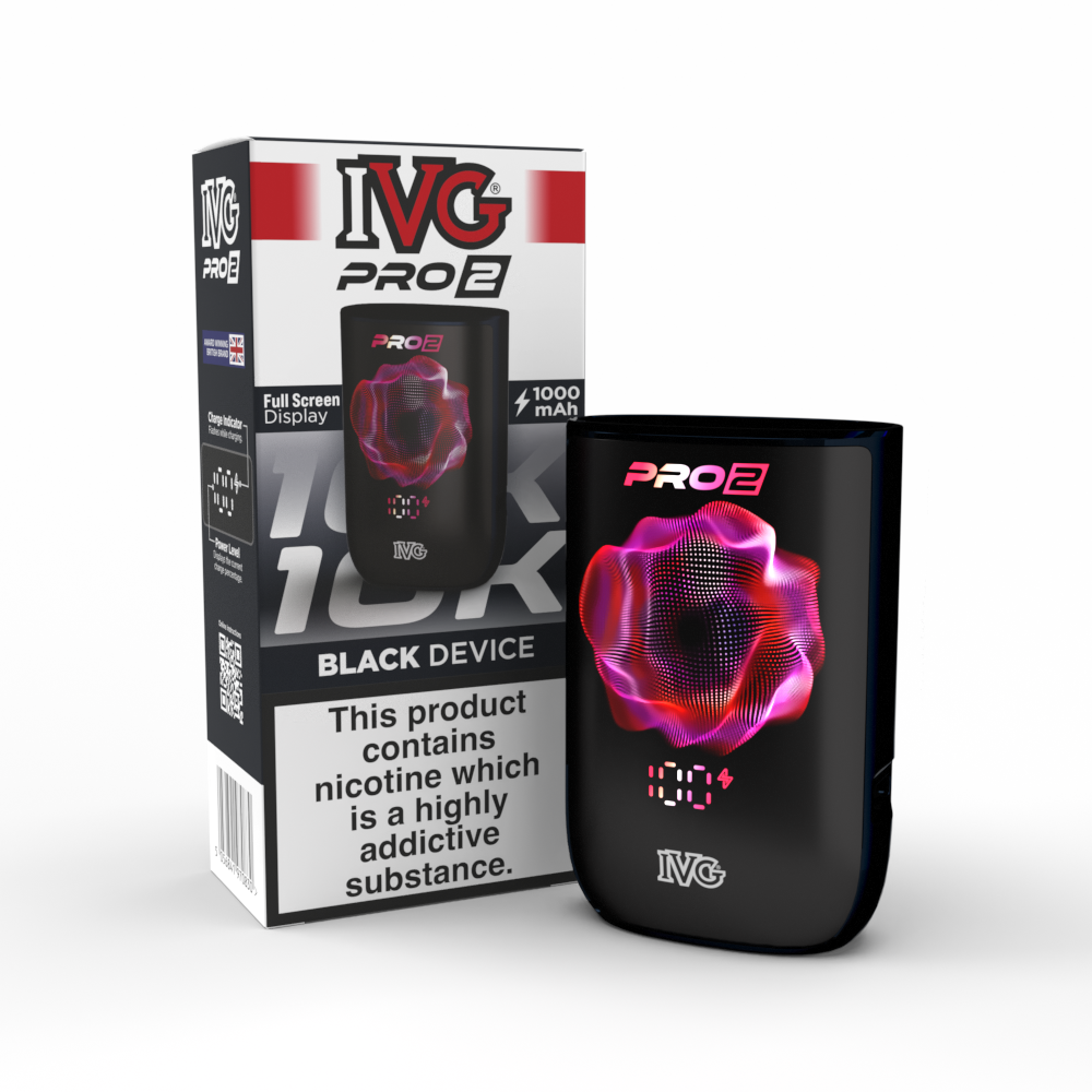 IVG Pro 2 Device Only black rechargeable vape pod device 1000mAh battery touchscreen