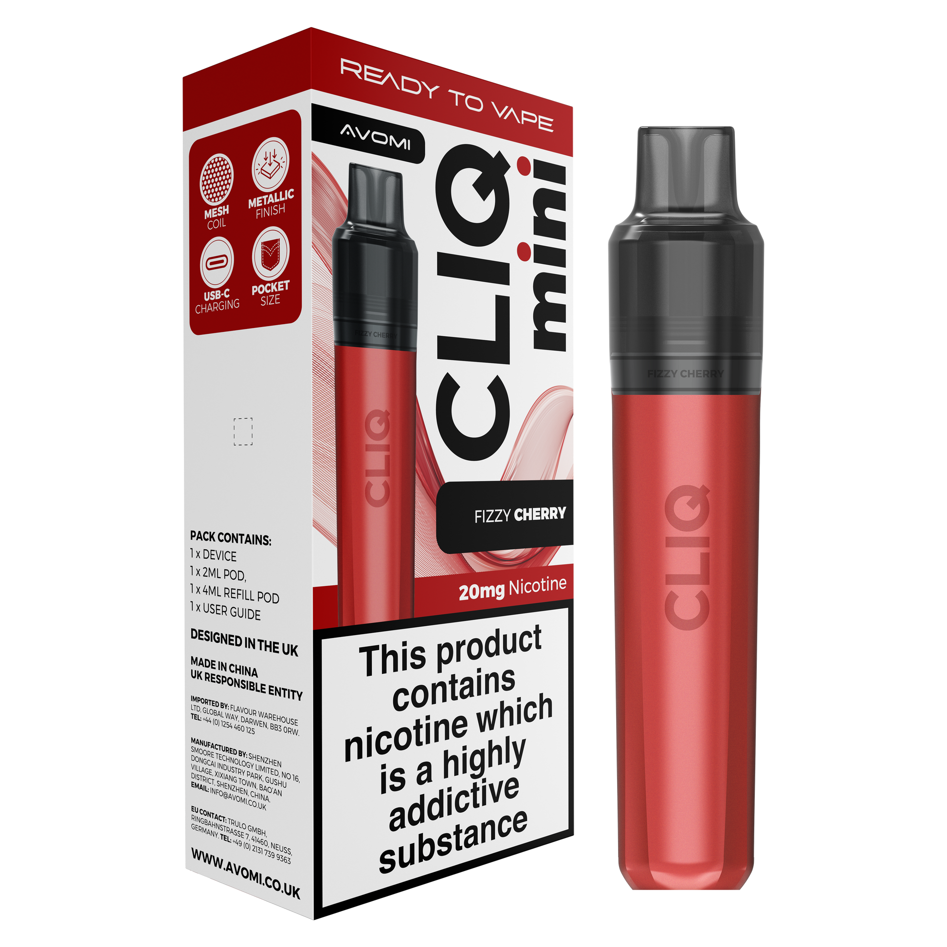 Avomi CLIQ Mini Prefilled Pod Kit (2ml + 4ml) | Upto 3000 Puffs Avomi