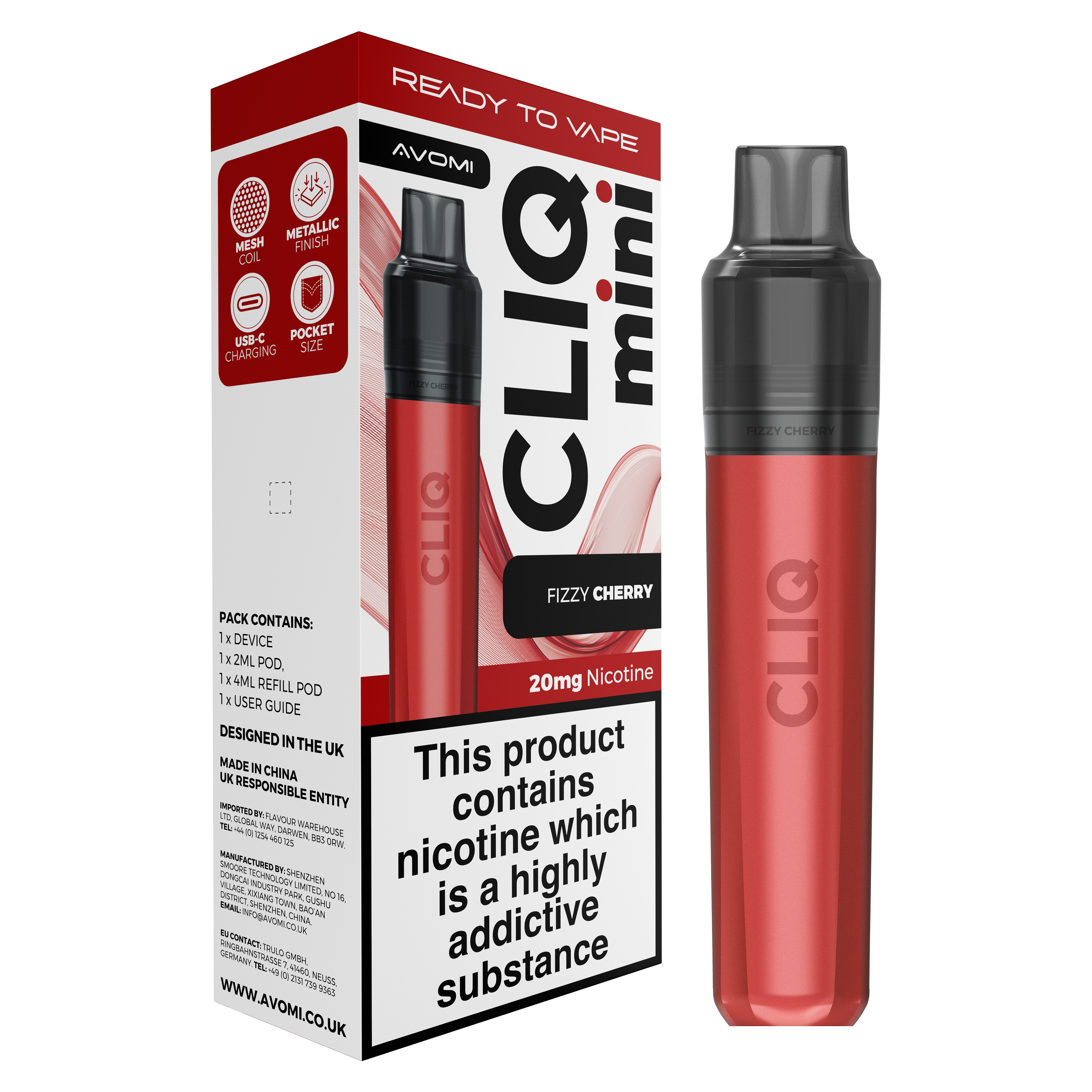 Avomi CLIQ Mini Prefilled Pod Kit (2ml + 4ml) | Upto 3000 Puffs Avomi