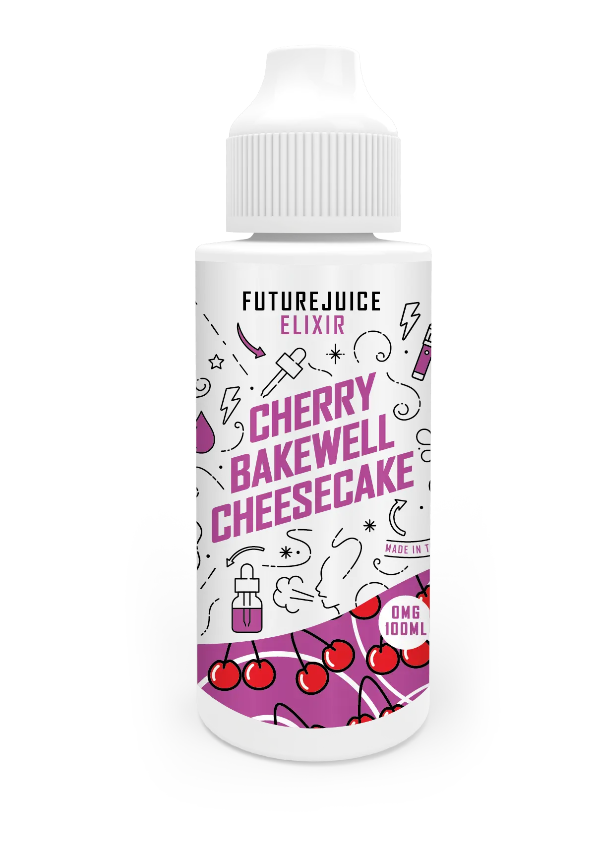 Future Juice Elixir 100ml 70/30 VG/PG E-Liquid Shortfill - Cherry Bakewell Cheesecake image