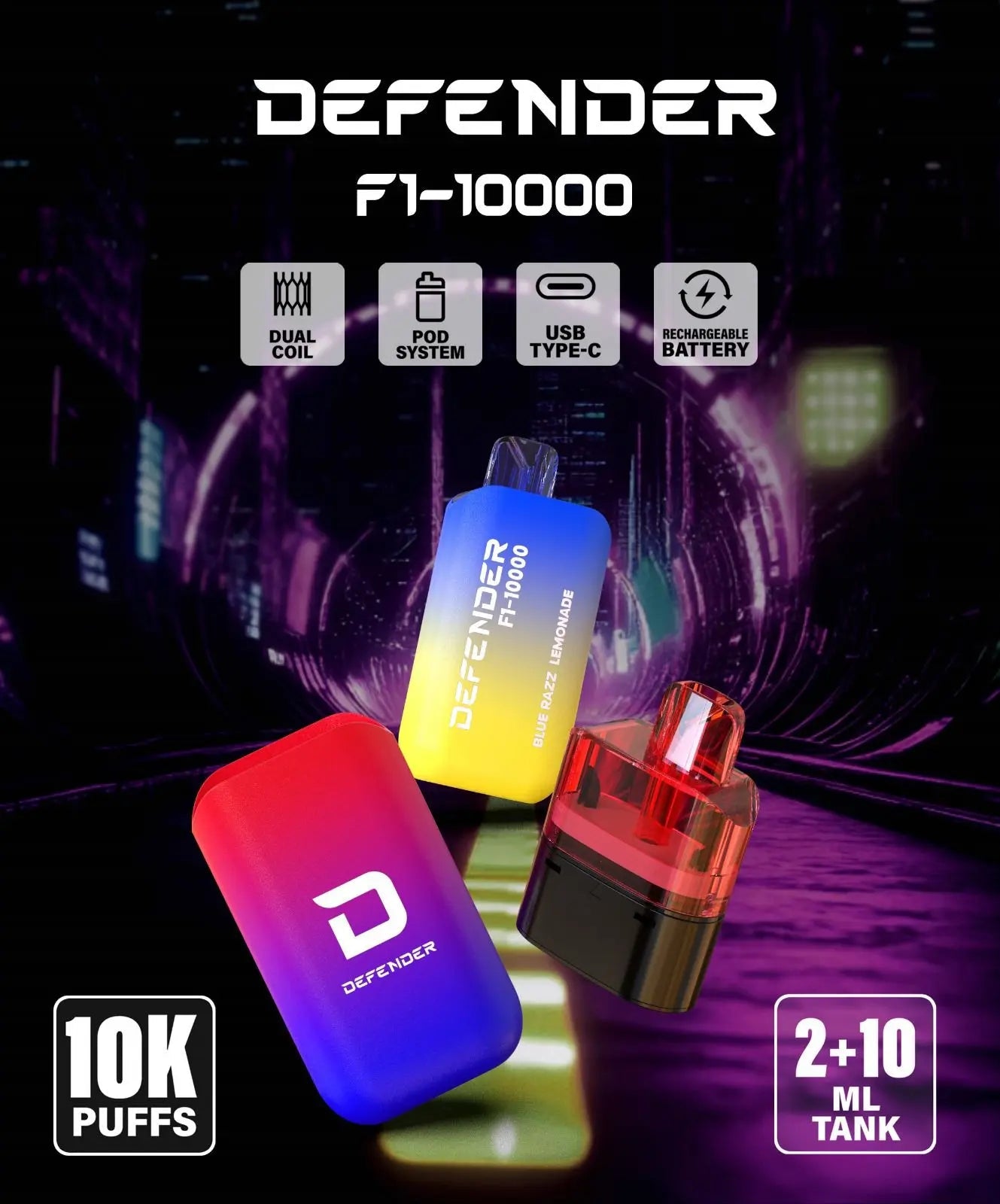 Defender F1-10000 Prefilled Vape Kit Defender