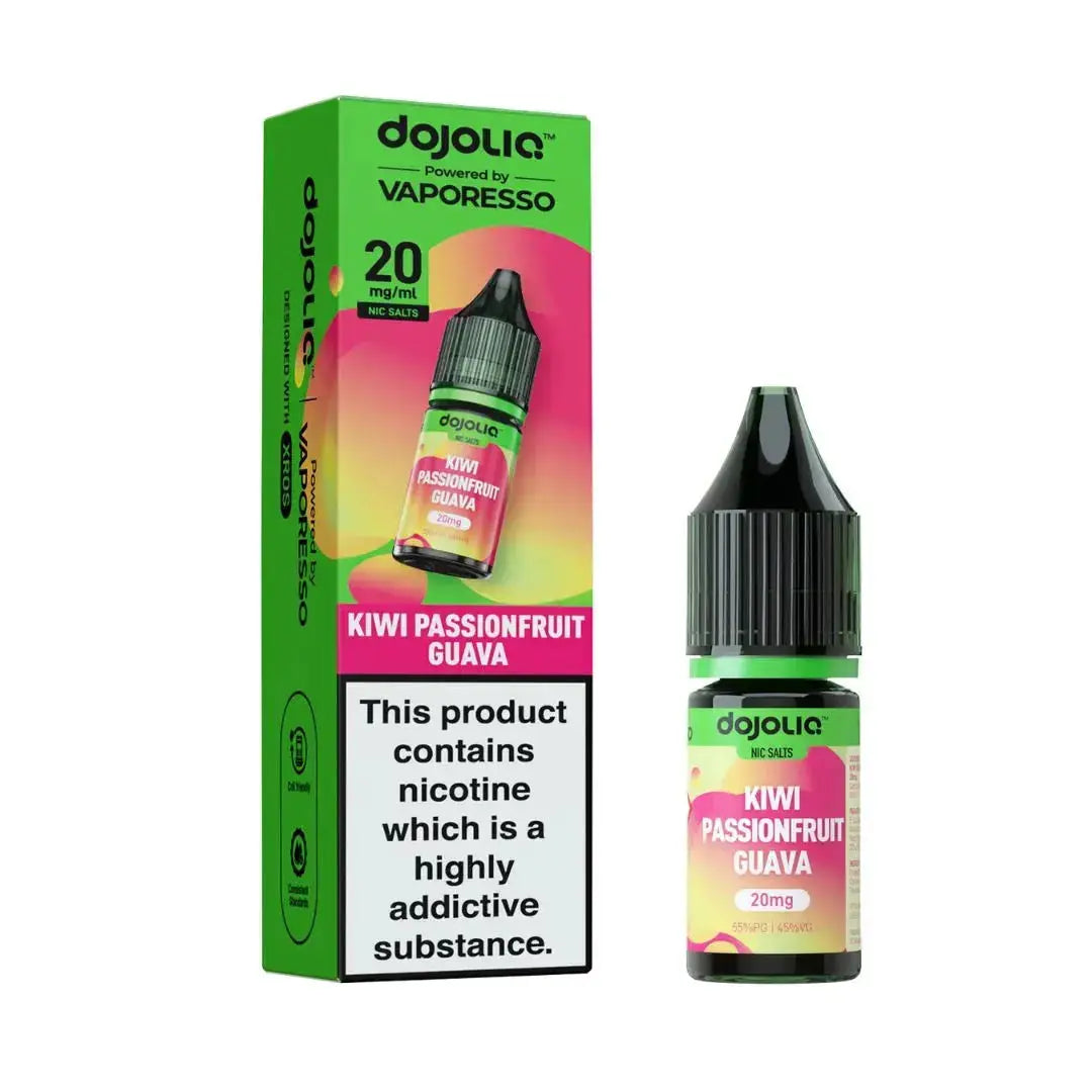 DojoLiq Kiwi Passion Fruit Guava Nic Salt 20mg 10ml tropical vape juice
