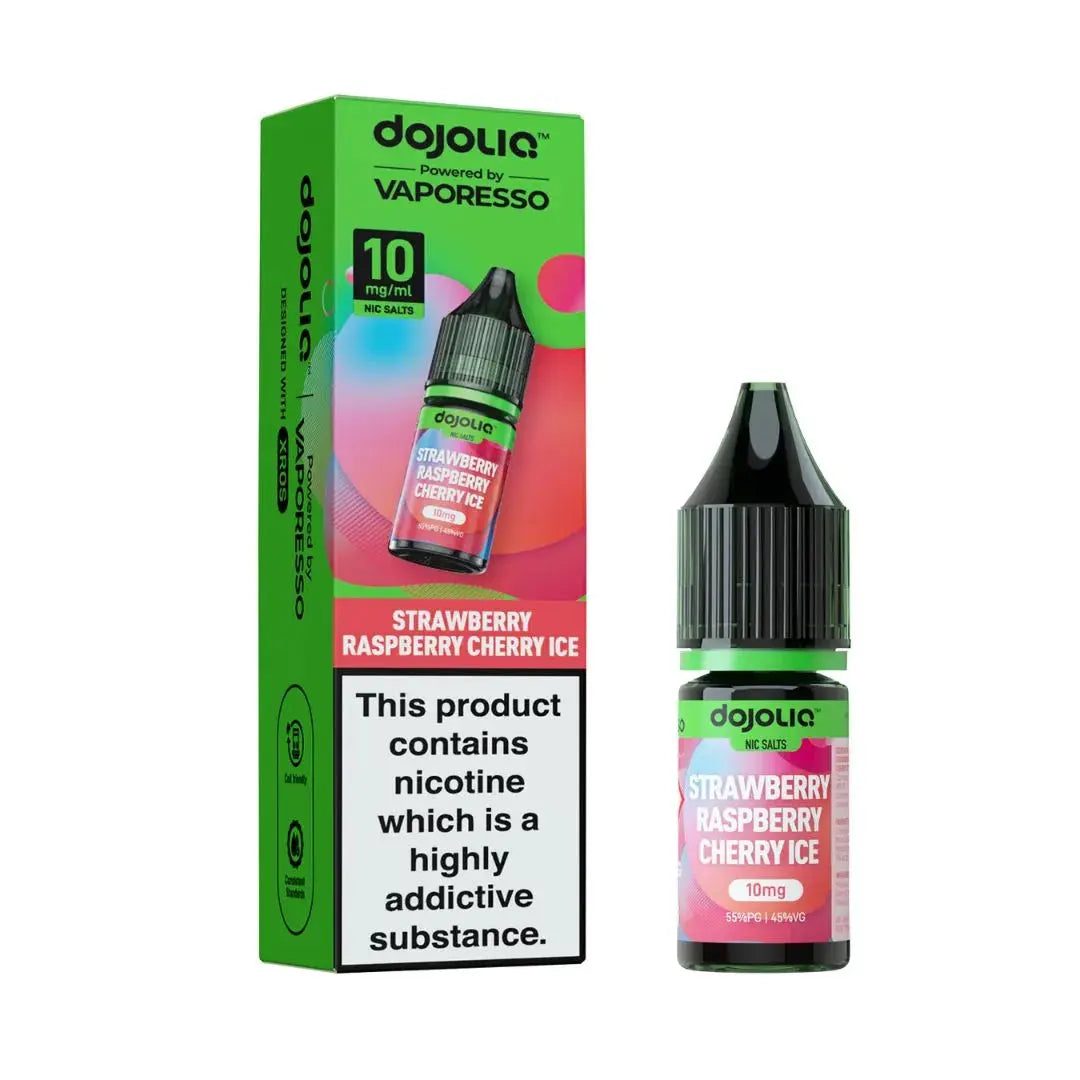 DojoLiq Strawberry Raspberry Cherry Ice Nic Salt 10mg 10ml mixed berry ice vape juice