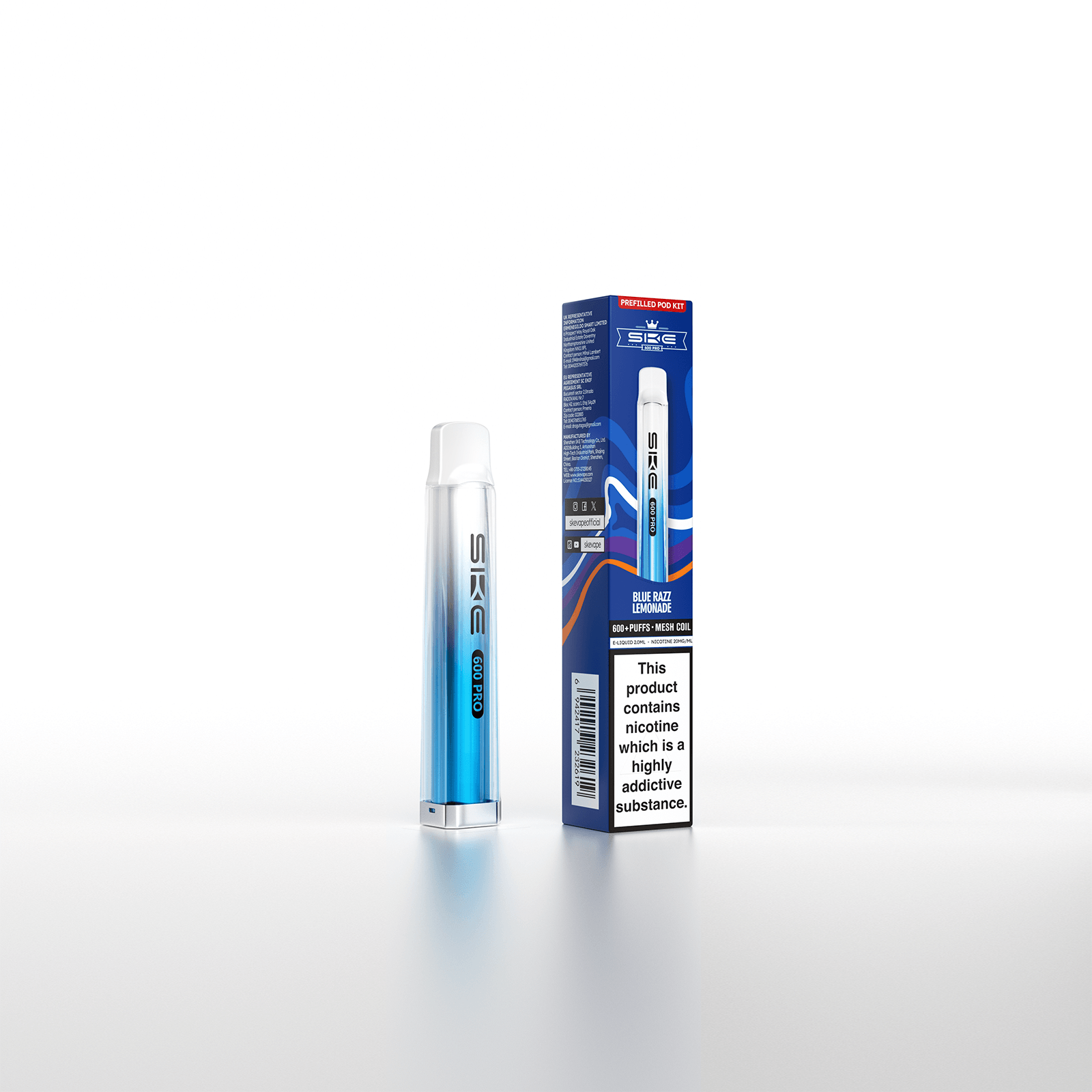 SKE Crystal Bar 600 Pro Prefilled Pod Kit