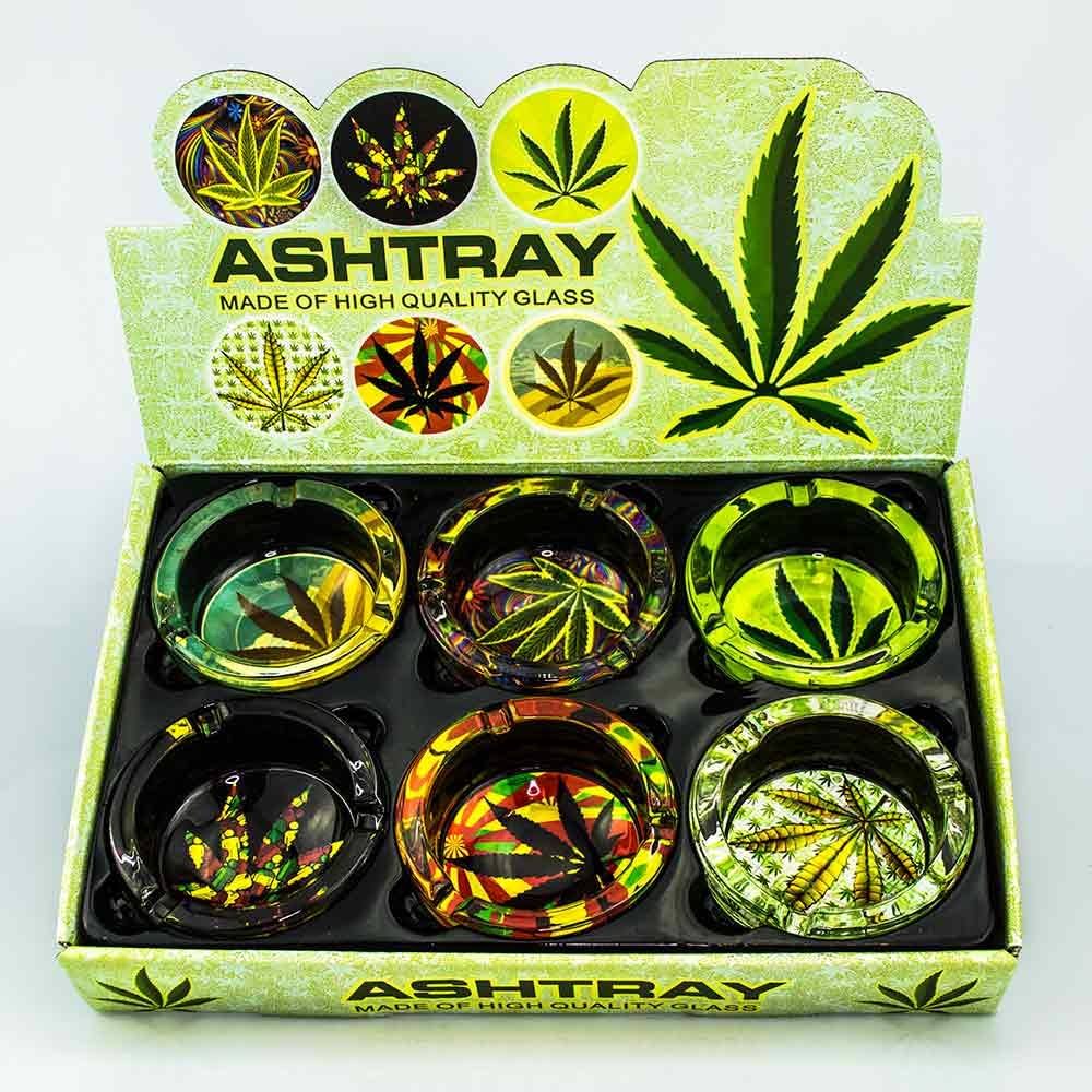 Glass Ashtray - Weed War (6-Pack)