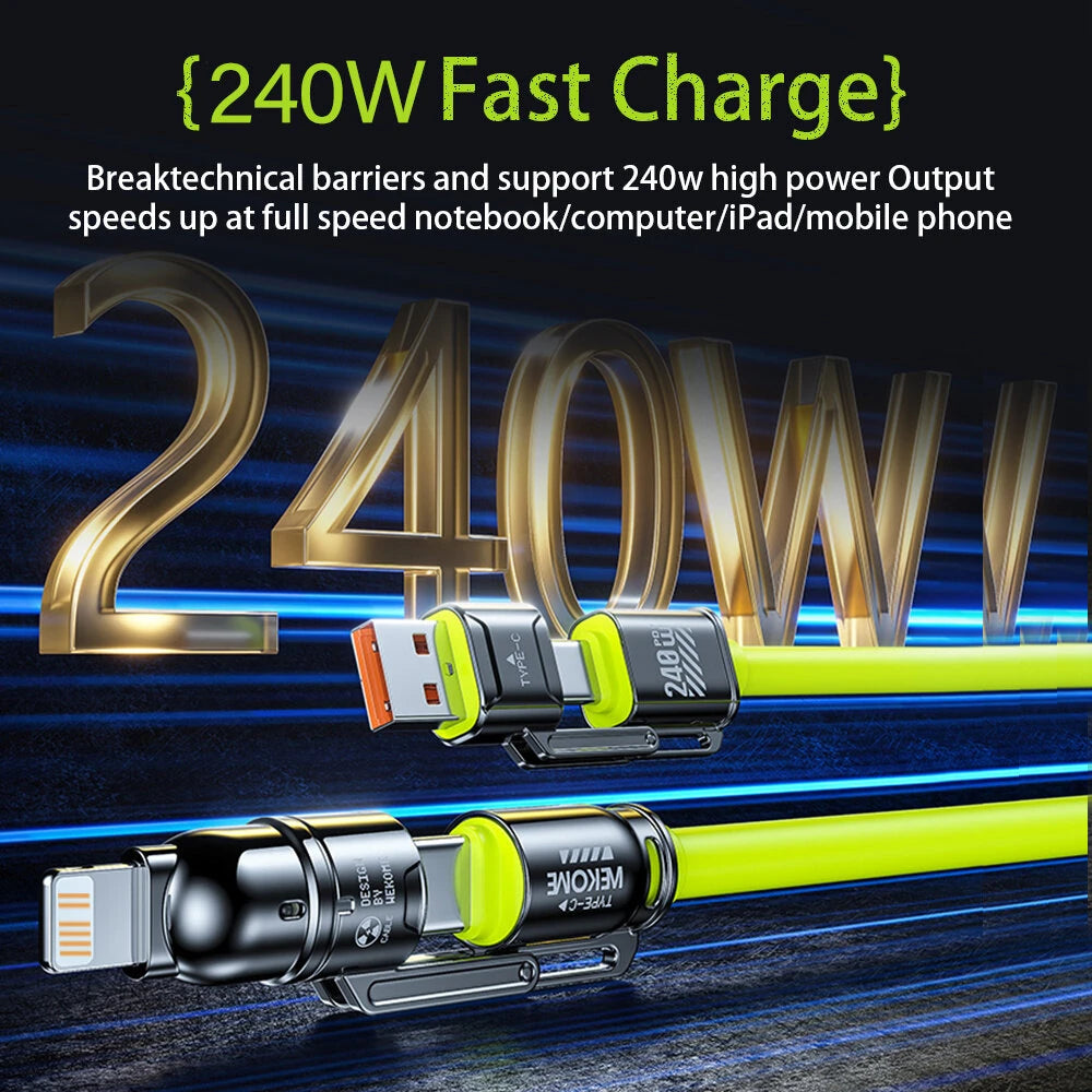 4-in-1 Charging Cable | Liquid Silicon Sleeve