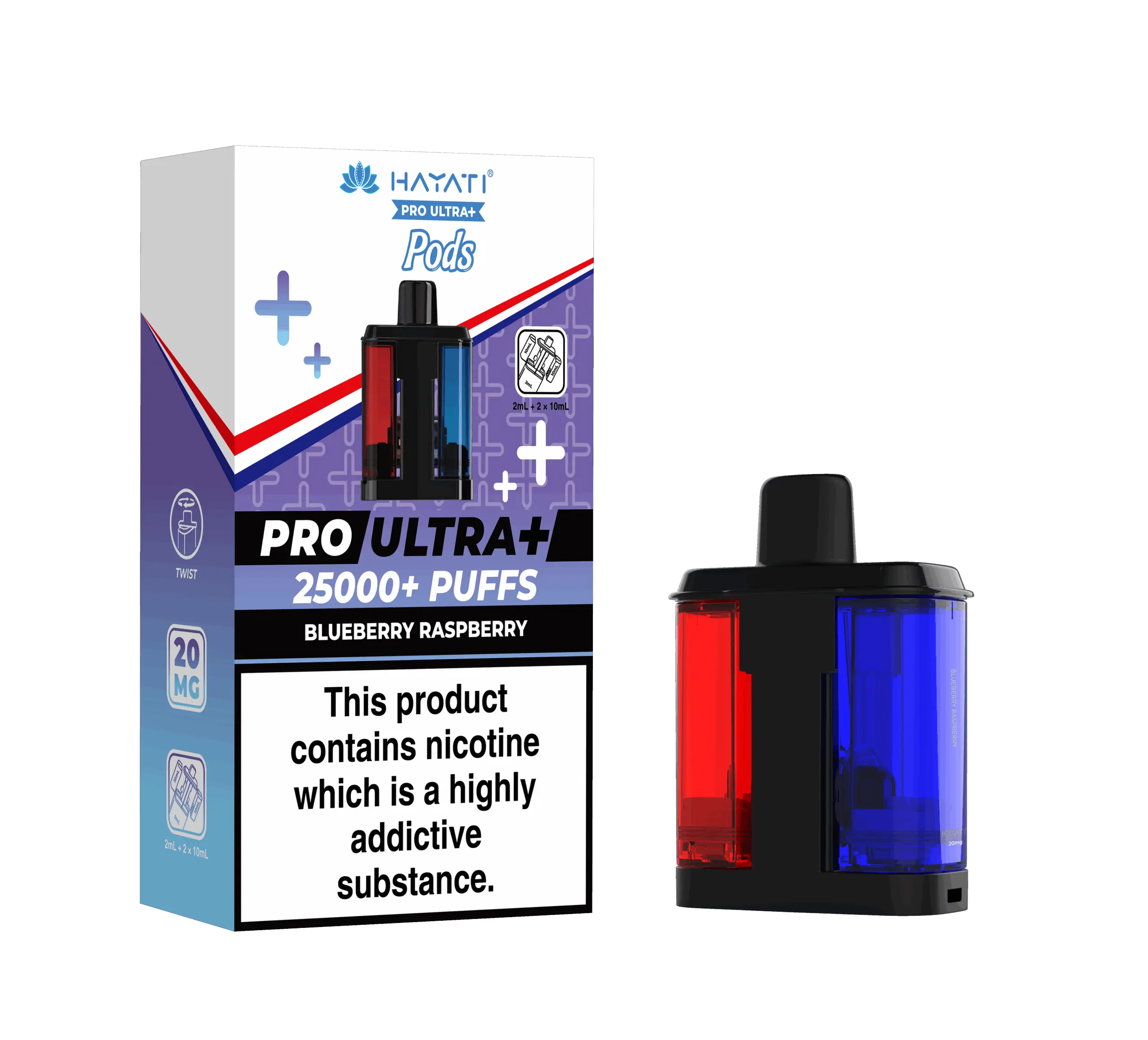 Hayati Pro Ultra Plus 25K Prefilled Pods - Blueberry Raspberry image