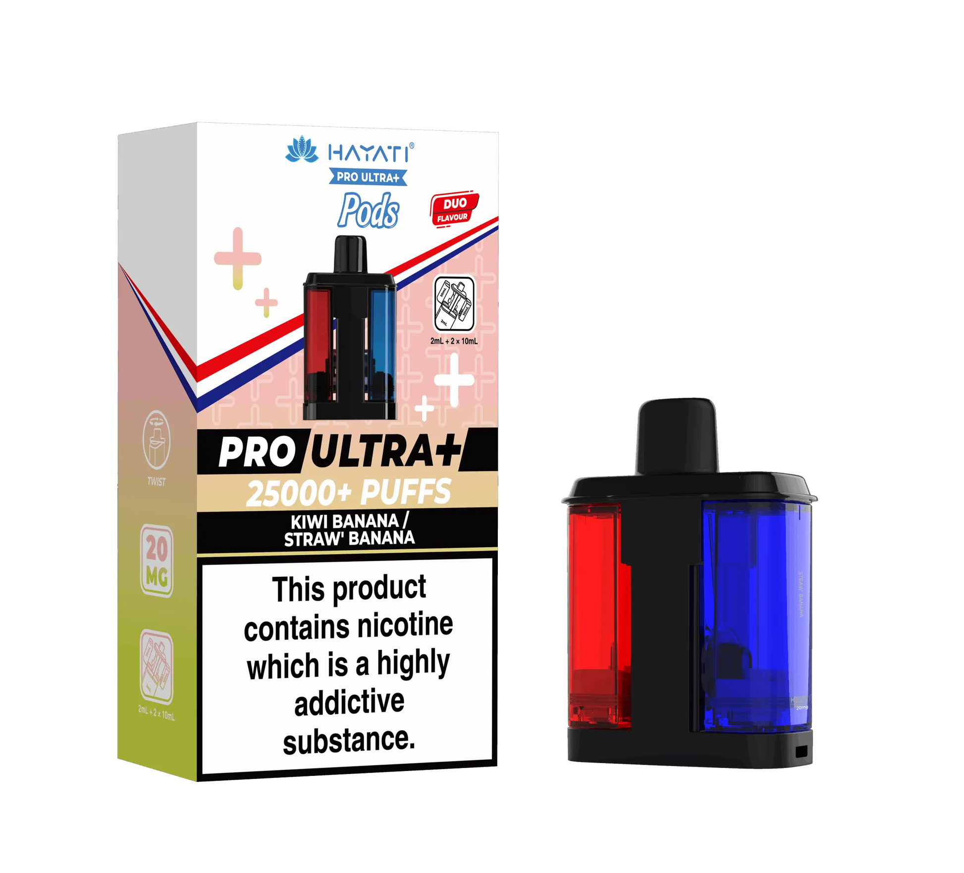 Hayati Pro Ultra Plus 25K Prefilled Pods - Kiwi Banana / Straw' Banana image