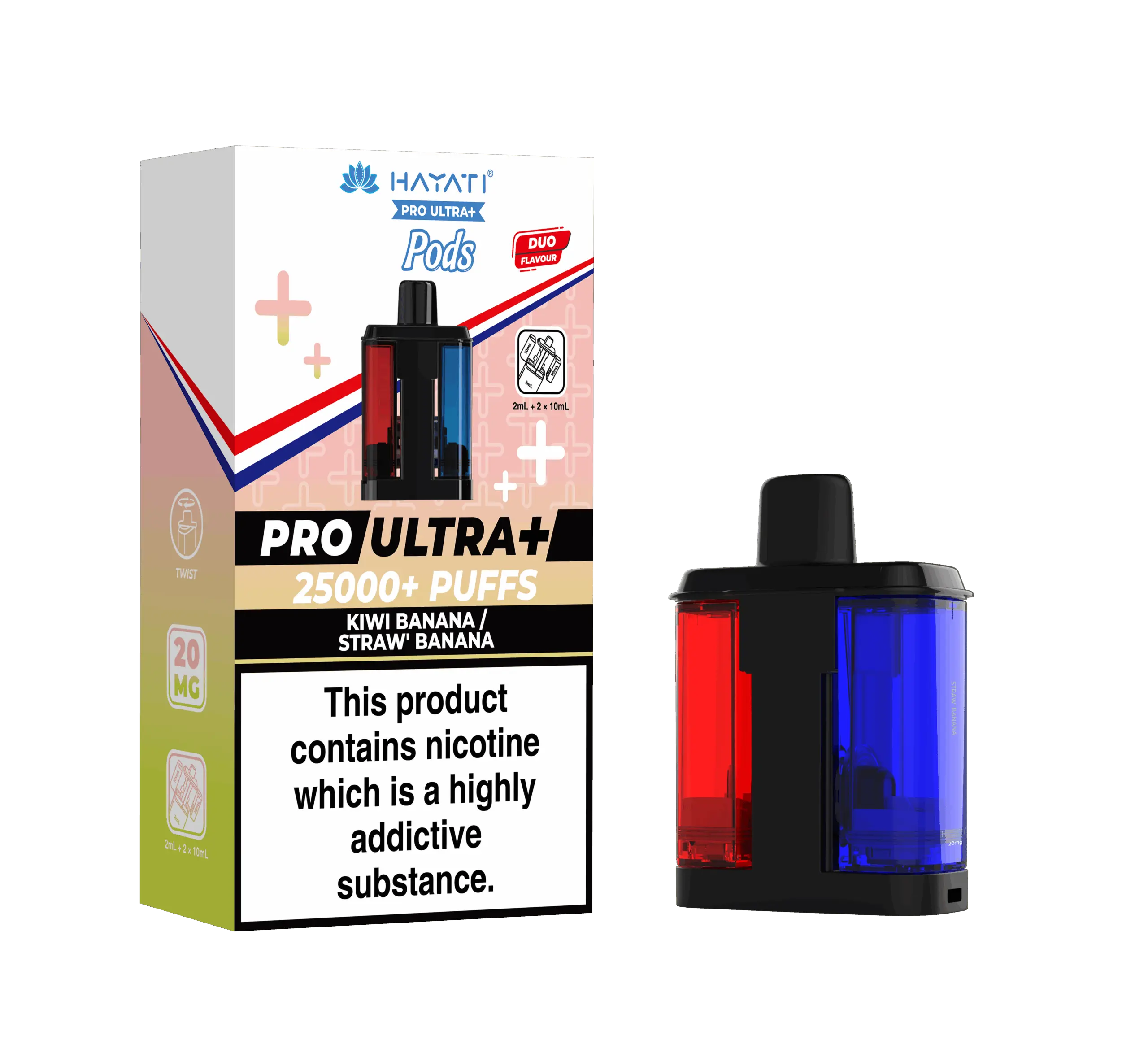 Hayati Pro Ultra Plus 25K Prefilled Pods - Kiwi Banana / Straw' Banana image