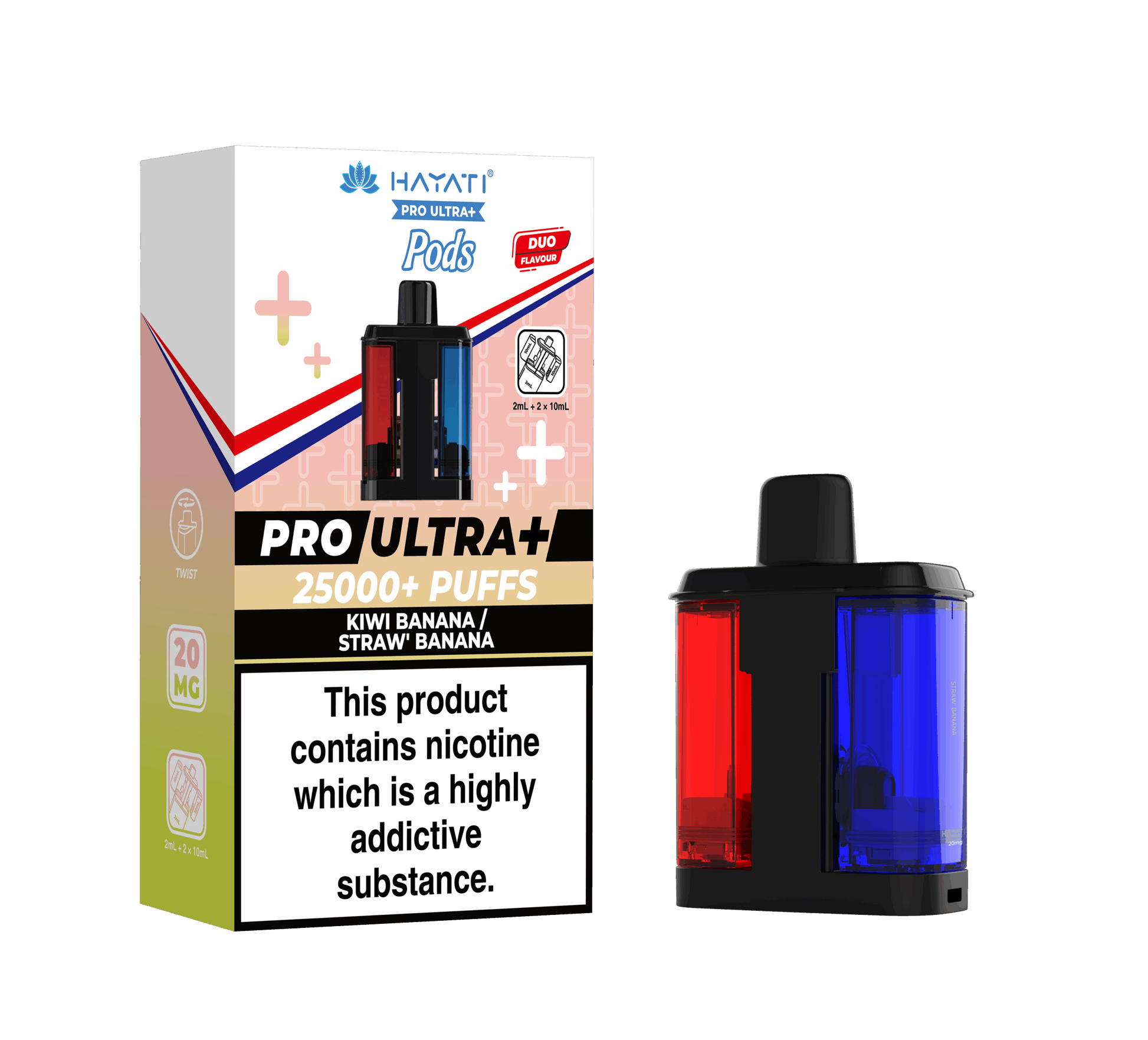 Hayati Pro Ultra Plus 25K Prefilled Pods - Kiwi Banana / Straw' Banana image