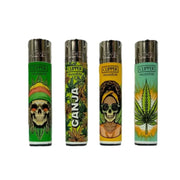 Clipper Lighters 48PK -  Rasta Leaves