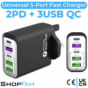 Universal 5-Port Fast Charger Plug