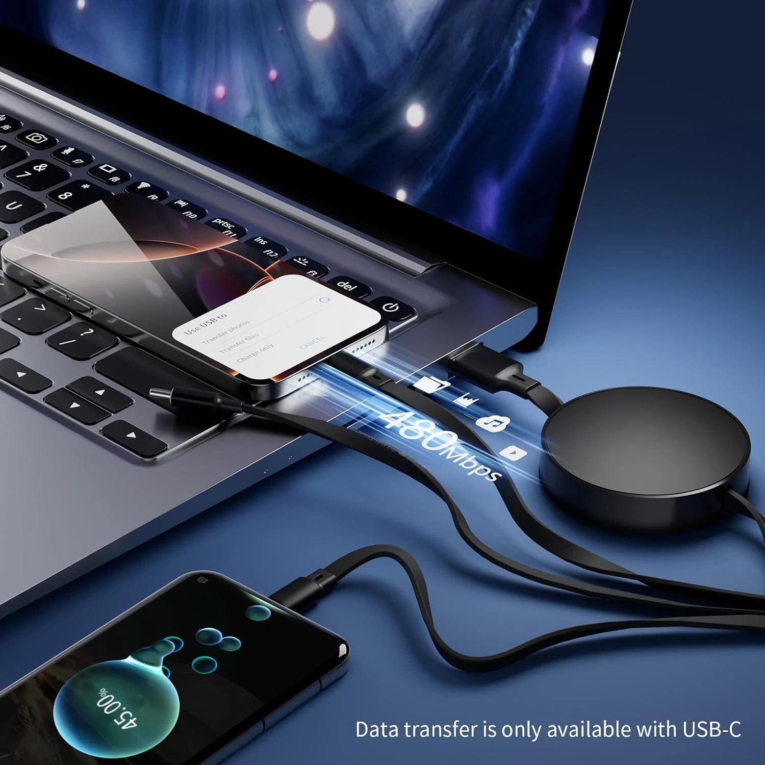 Universal 3-in-1 Retractable Charging Cable